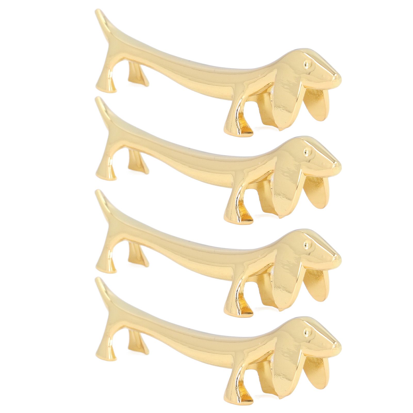 4Pcs Chopstick Rest Smoother Surfaces Reusable Cute Animal Design Gold Chopstick Rest for Home Restaurant PartyDachshund - Image 2