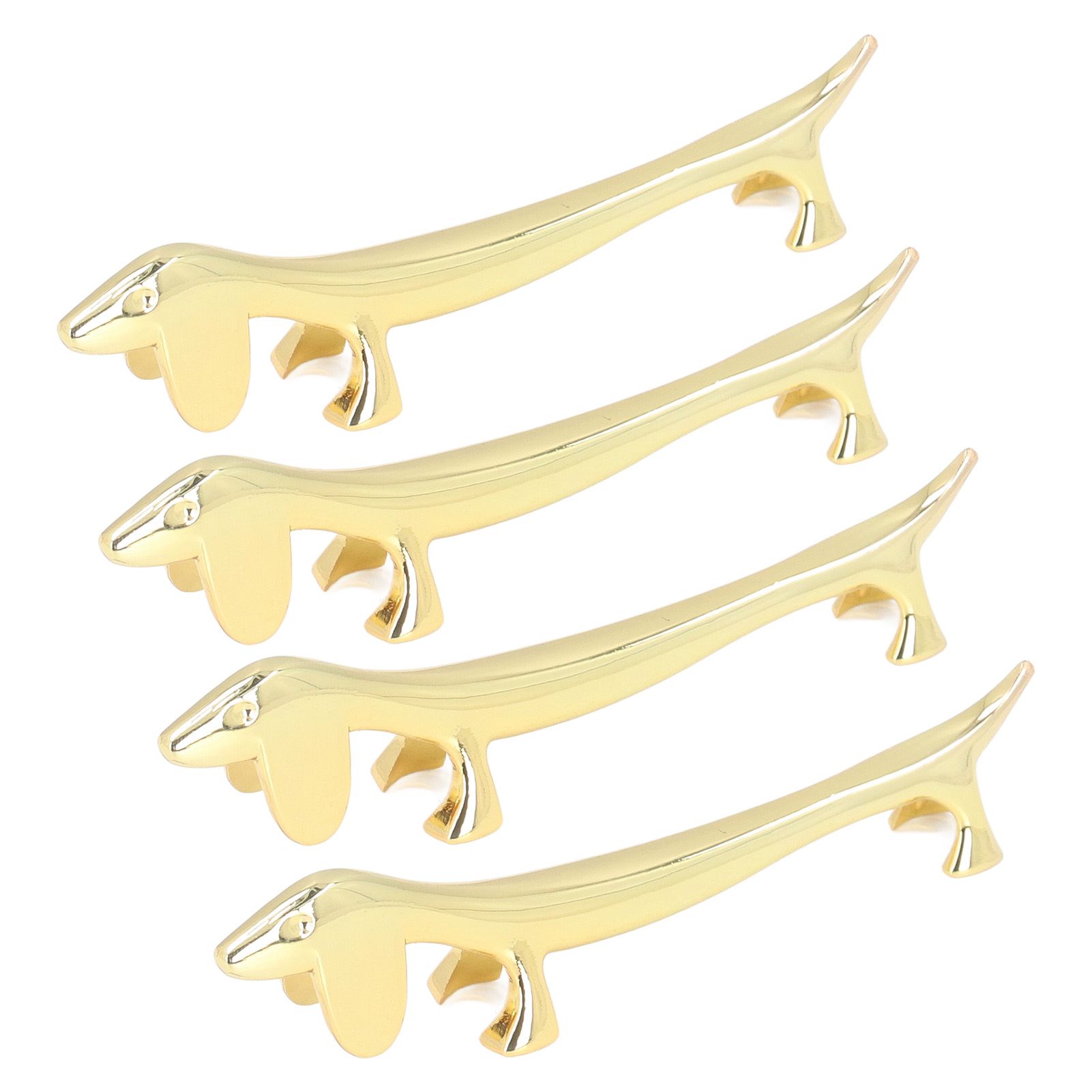 4Pcs Chopstick Rest Smoother Surfaces Reusable Cute Animal Design Gold Chopstick Rest for Home Restaurant PartyDachshund - Image 4