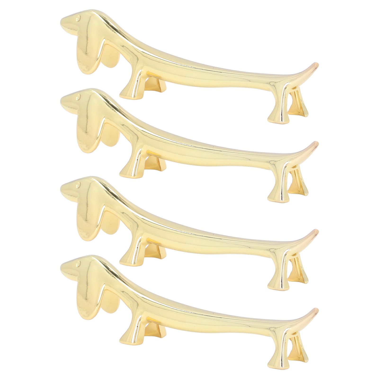 4Pcs Chopstick Rest Smoother Surfaces Reusable Cute Animal Design Gold Chopstick Rest for Home Restaurant PartyDachshund - Image 5