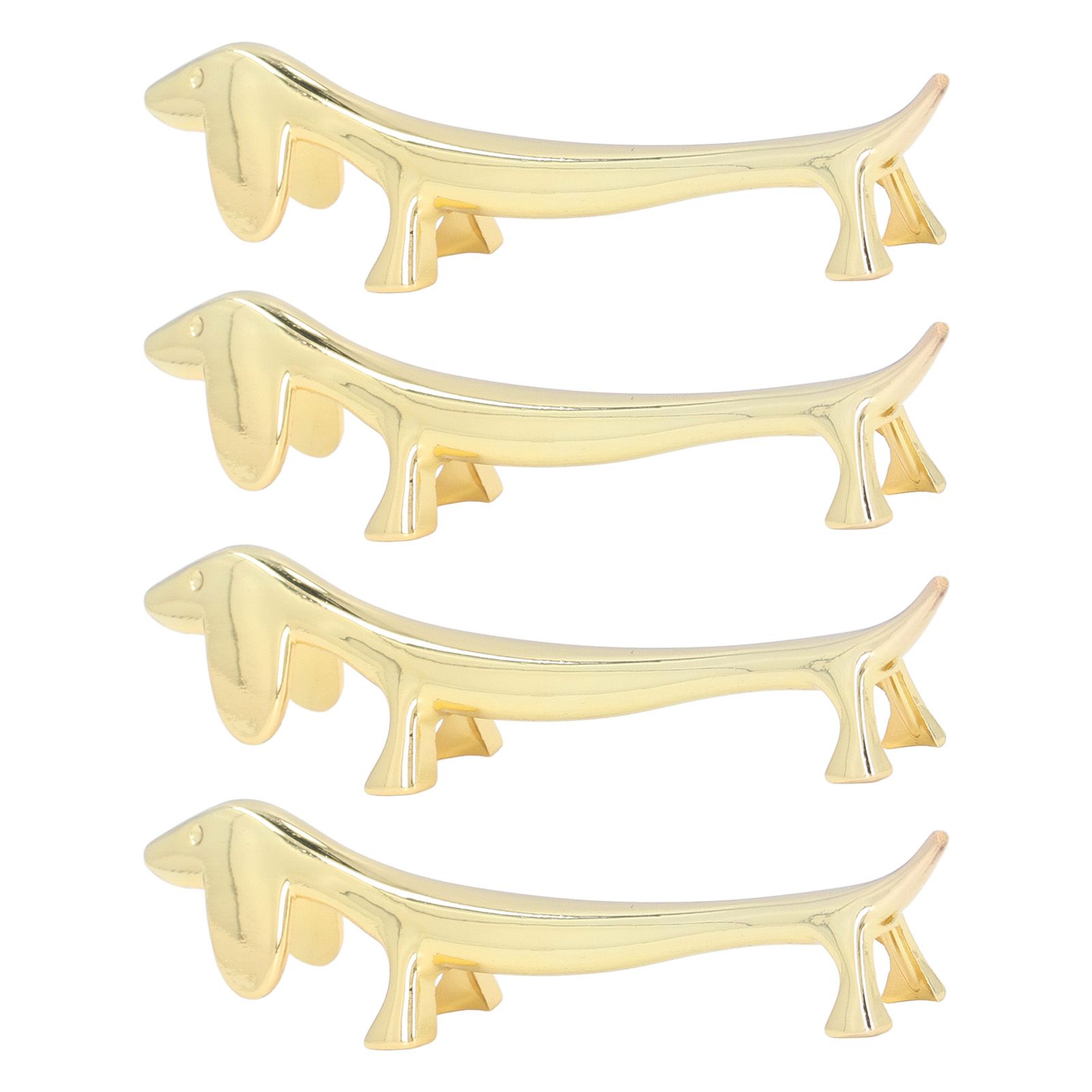 4Pcs Chopstick Rest Smoother Surfaces Reusable Cute Animal Design Gold Chopstick Rest for Home Restaurant PartyDachshund - Image 8