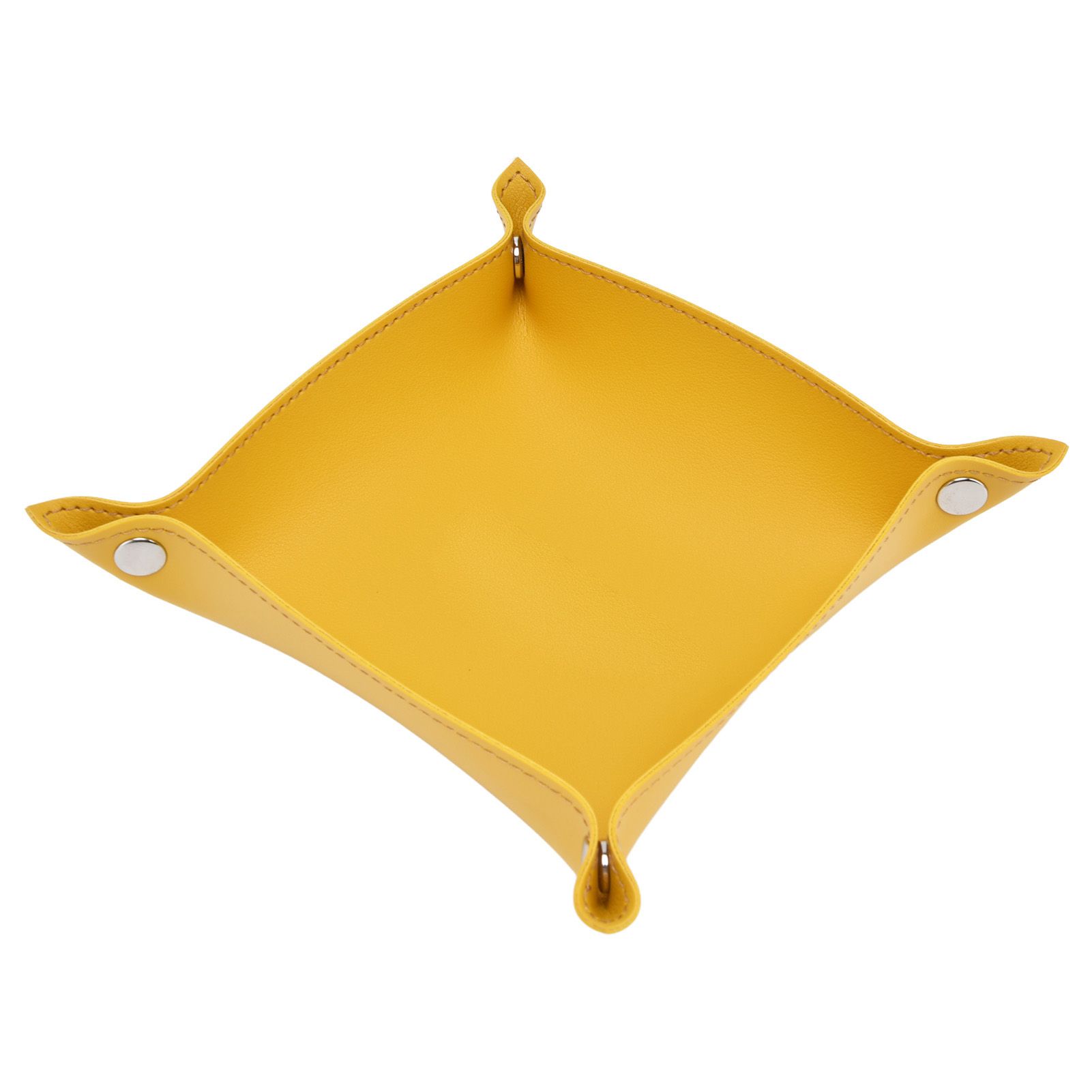 Leather Tray Fashionable Design Artificial Leather Durable Wide Application Mens Valet Tray for Jewelry Watch Key PhoneYellow - Image 3