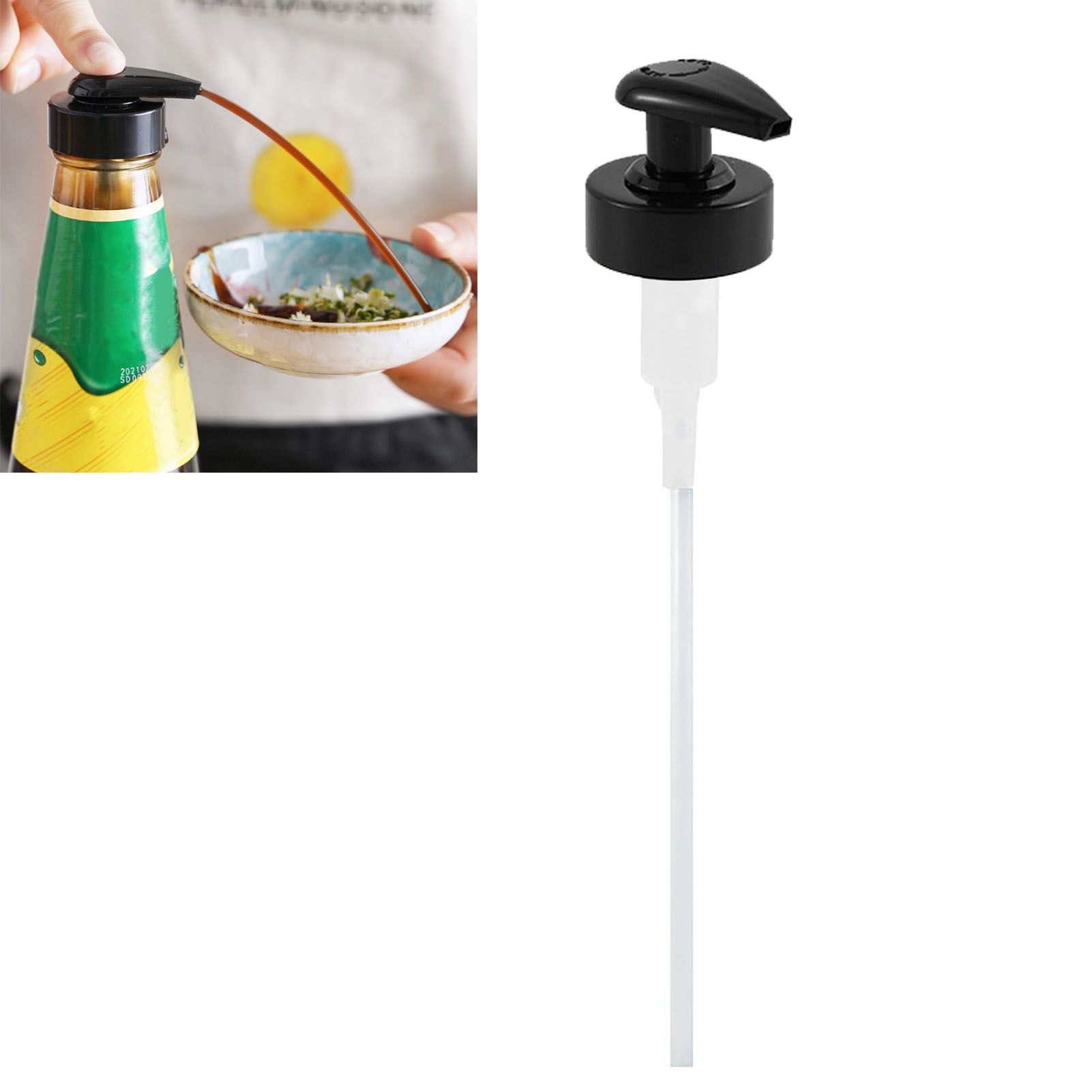 Gallon Pump Dispenser Condiment Bottle Pump Dispenser Plastic Kitchen Supplies for HouseholdBlack Caliber 3.4cm / 1.3in - Image 5