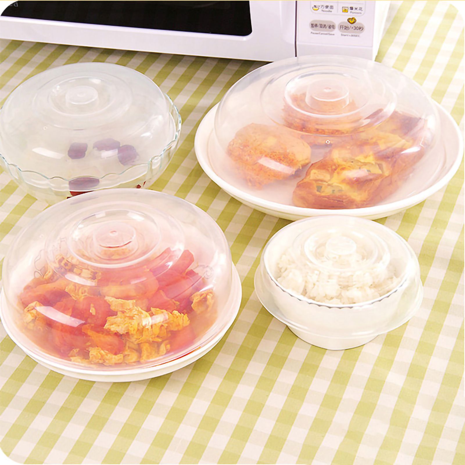Microwave Cover Transparency PP Material Food Protection Grab Design Safe Healthy Microwave Splatter CoverBig Size 20cm - Image 3