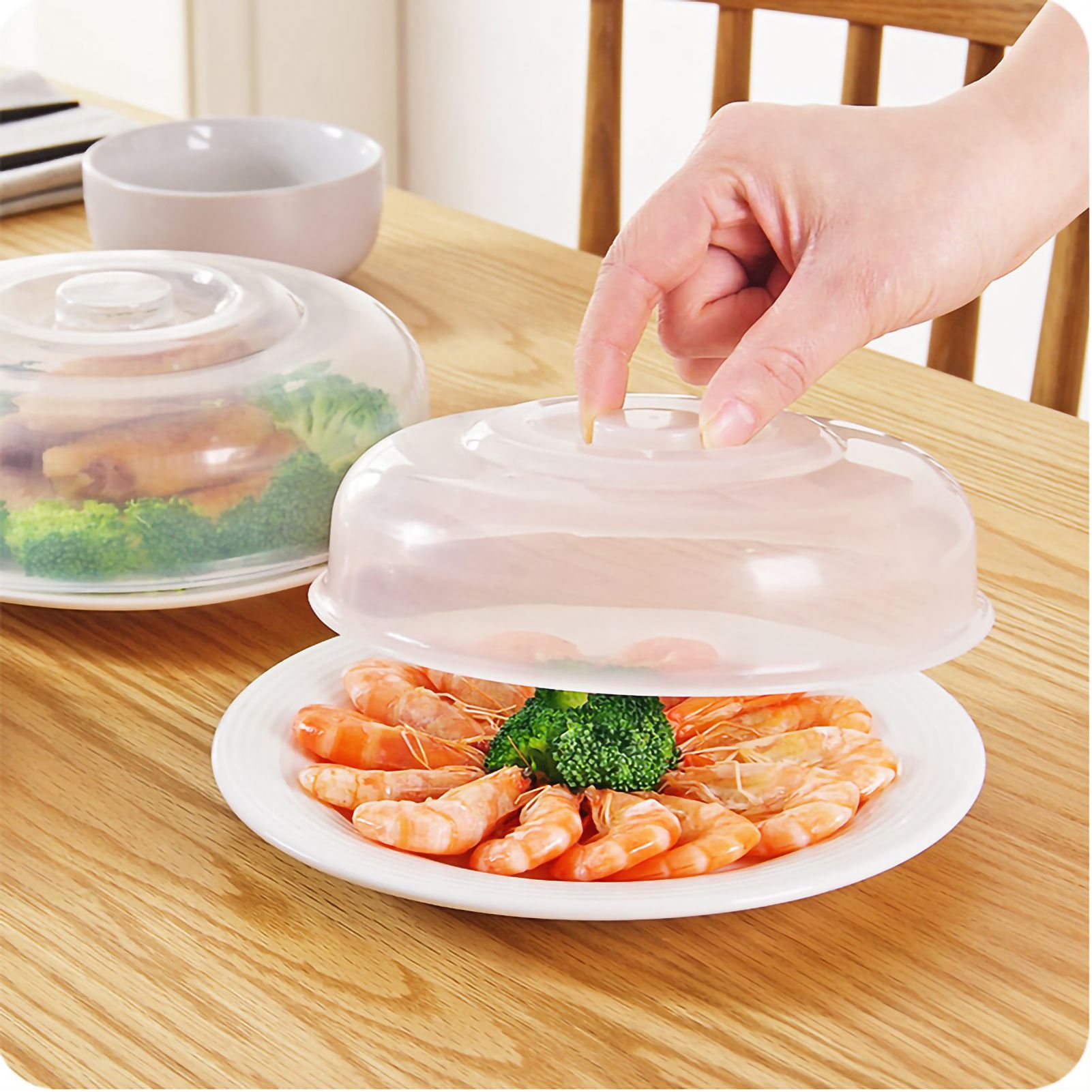 Microwave Cover Transparency PP Material Food Protection Grab Design Safe Healthy Microwave Splatter CoverExtra Large 23cm - Image 1