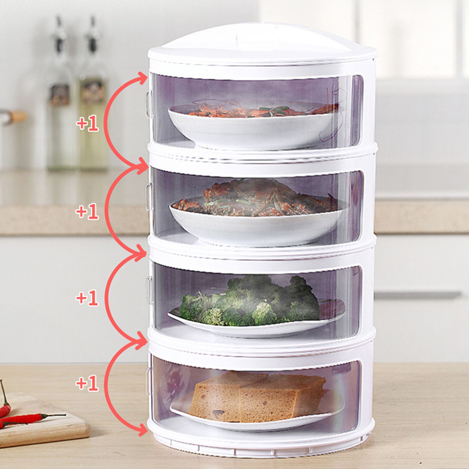 Insulated Food Cover Multilayer Heat Preservation Warm Intimate Effective Isolation Stackable Dish Cover4 Layers - Image 7