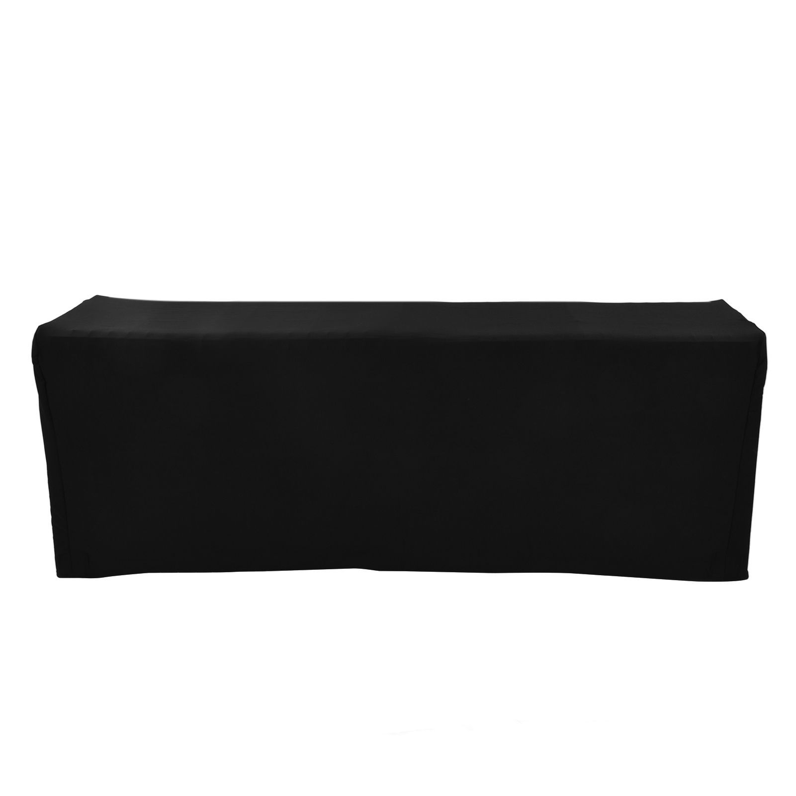 Table Cover Rectangular Wrinkle Resistant Washable Universal Black Stretch Tablecloth for Wedding Party ExhibitionBlack 8FT(244x76x76cm) - Image 1