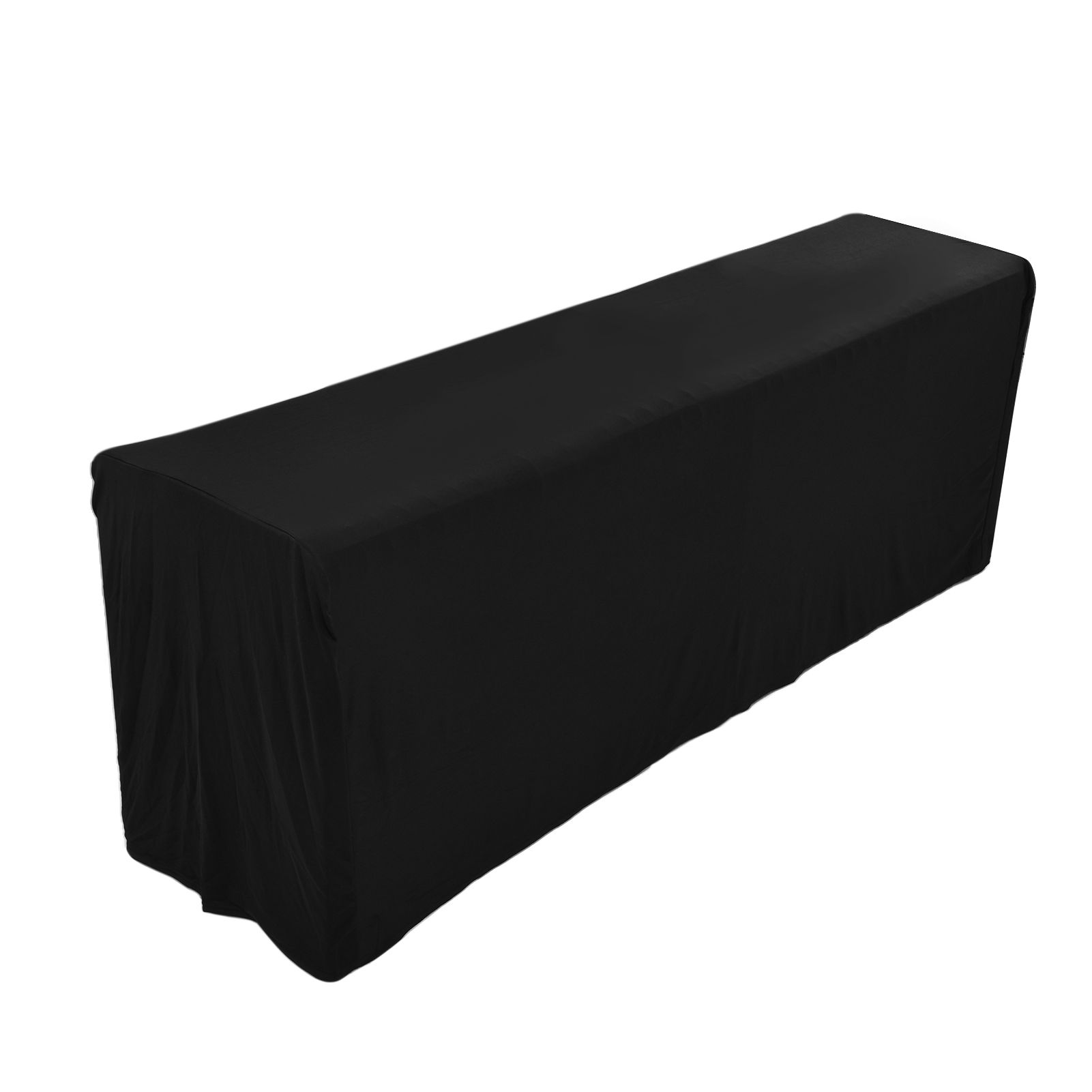 Table Cover Rectangular Wrinkle Resistant Washable Universal Black Stretch Tablecloth for Wedding Party ExhibitionBlack 8FT(244x76x76cm) - Image 8