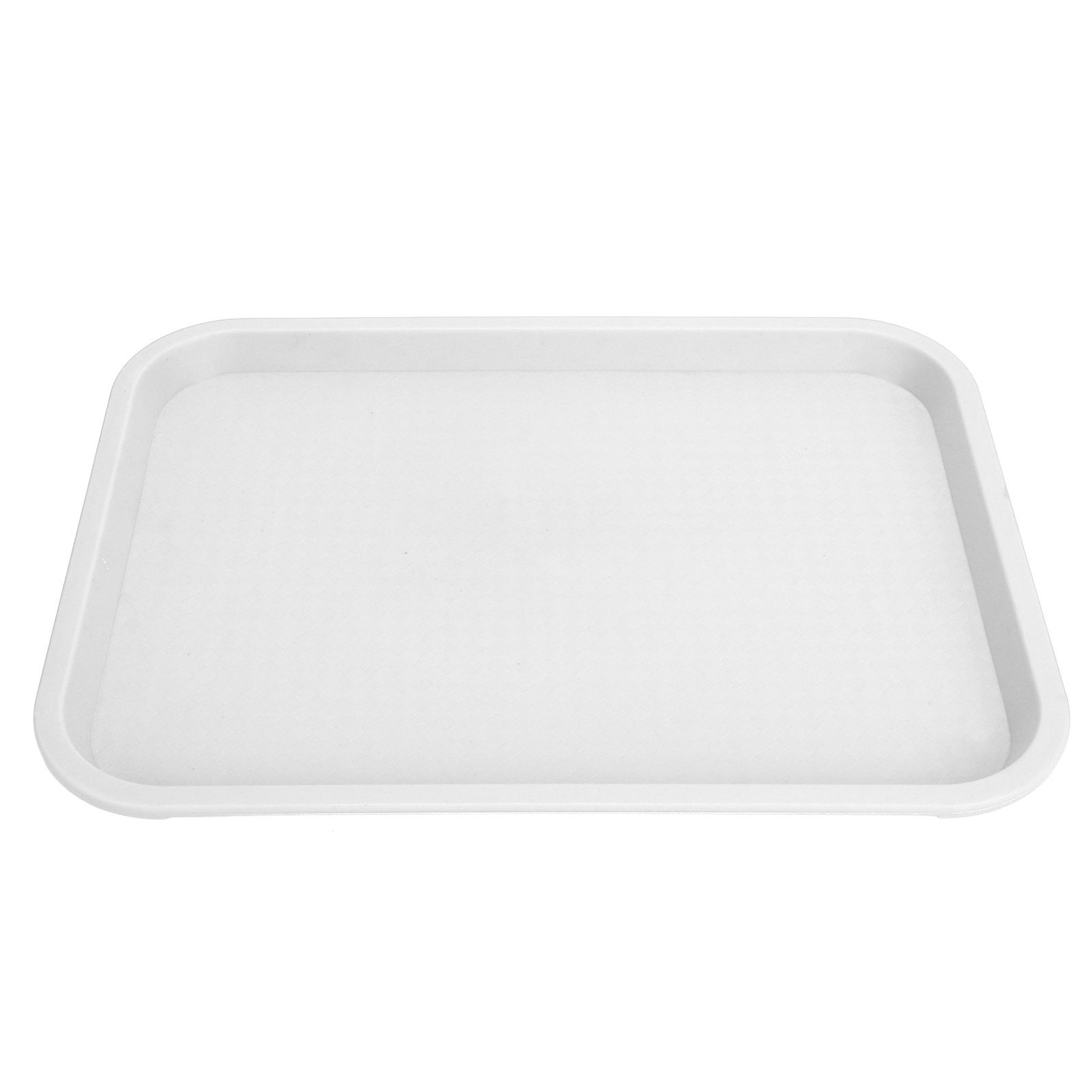 Fast Food Tray PP Rectangular Thick Slip Resistant Multi Purpose Food Service Tray for Restaurant CanteenWhite - Image 1
