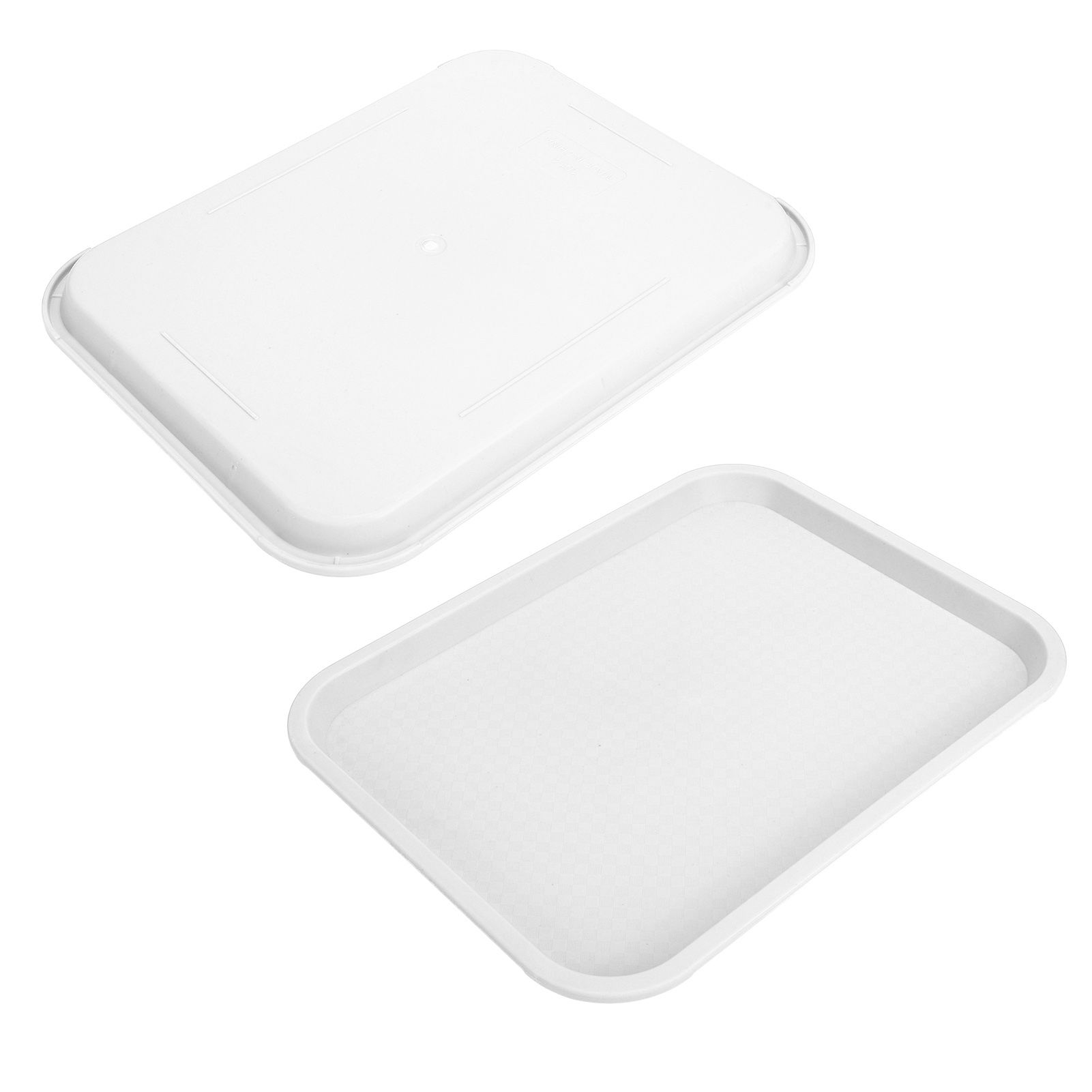 Fast Food Tray PP Rectangular Thick Slip Resistant Multi Purpose Food Service Tray for Restaurant CanteenWhite - Image 8