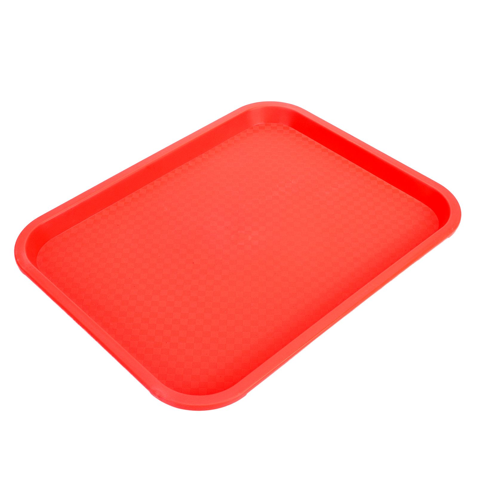 Fast Food Tray PP Rectangular Thick Slip Resistant Multi Purpose Food Service Tray for Restaurant CanteenRed - Image 2