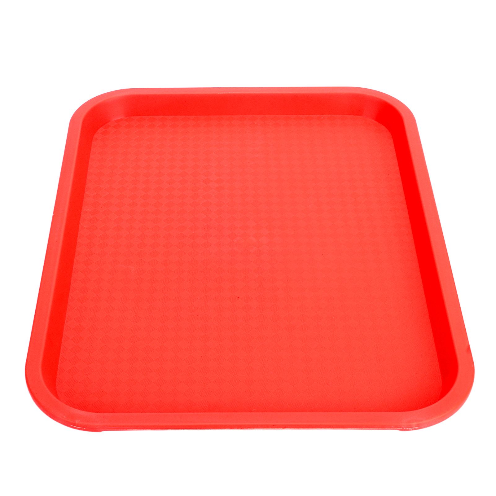 Fast Food Tray PP Rectangular Thick Slip Resistant Multi Purpose Food Service Tray for Restaurant CanteenRed - Image 3
