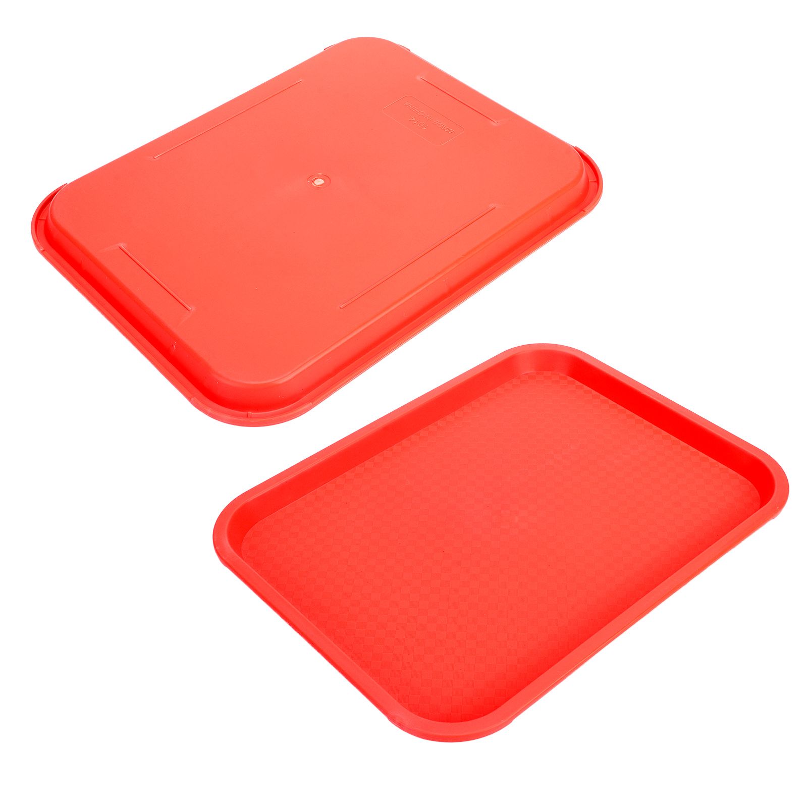 Fast Food Tray PP Rectangular Thick Slip Resistant Multi Purpose Food Service Tray for Restaurant CanteenRed - Image 8