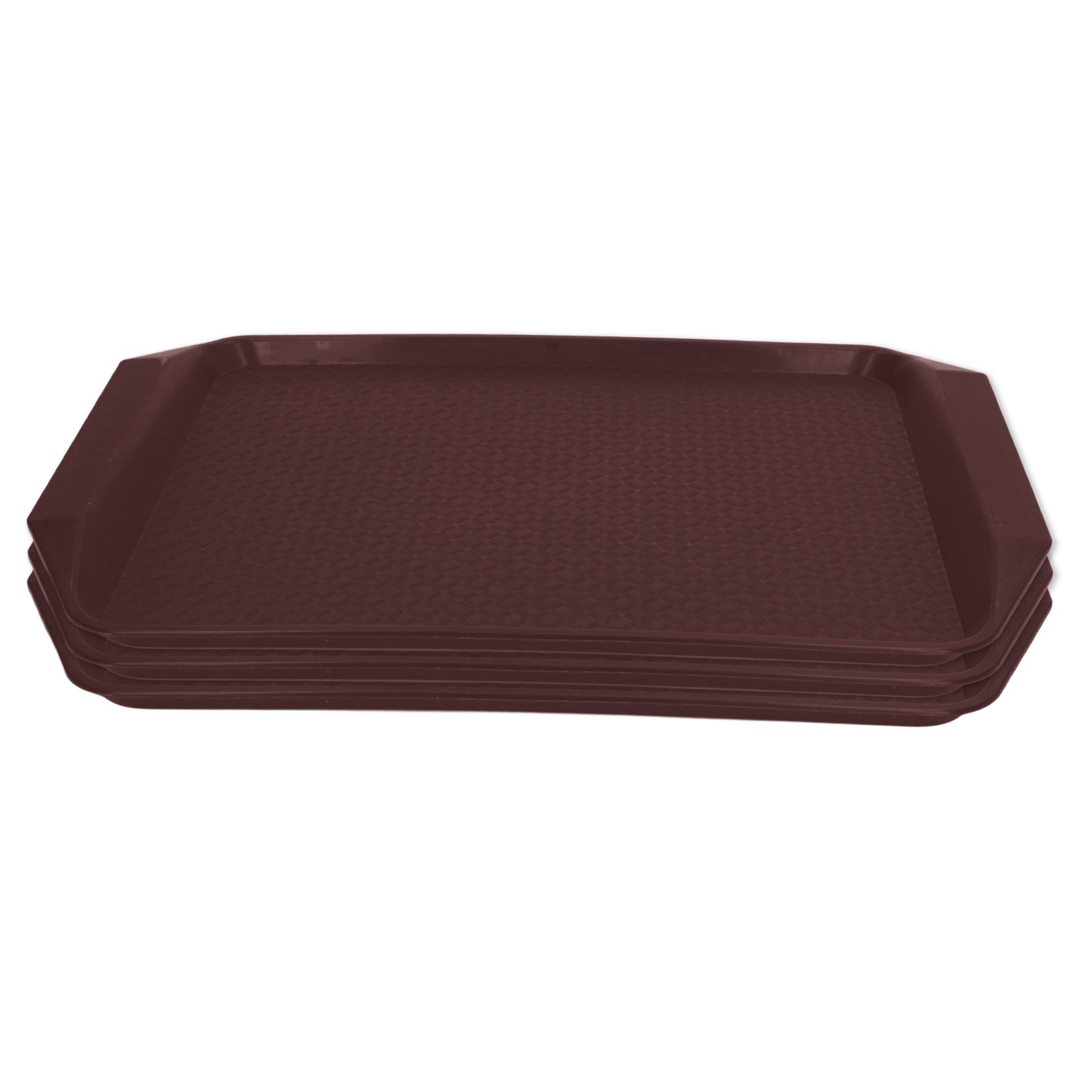 3PCS Colorful Food Tray Rectangle Thickened Binaural Plastic Tray Heat Resistance Stackable Cafeteria Trays for HotelCoffee - Image 1