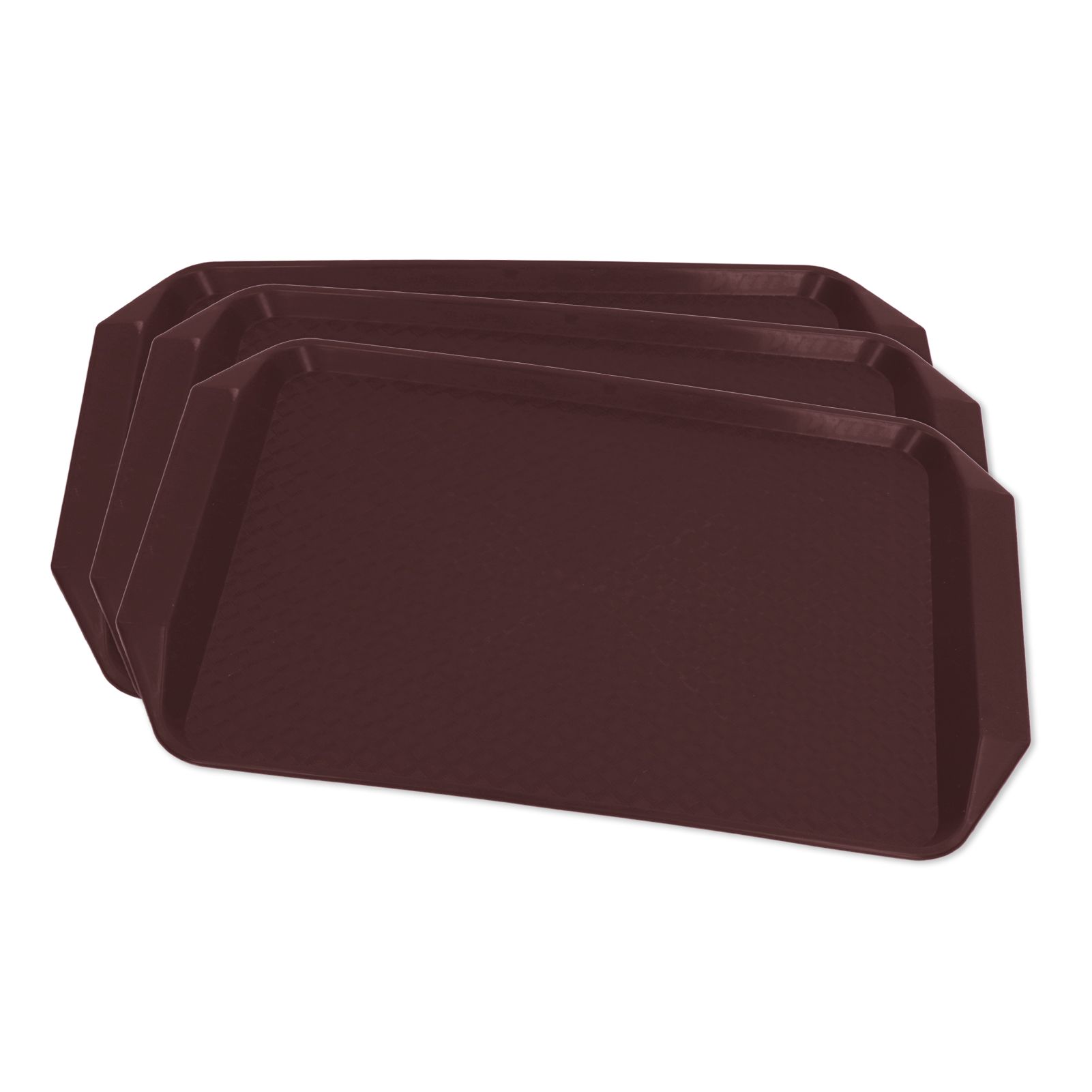 3PCS Colorful Food Tray Rectangle Thickened Binaural Plastic Tray Heat Resistance Stackable Cafeteria Trays for HotelCoffee - Image 4