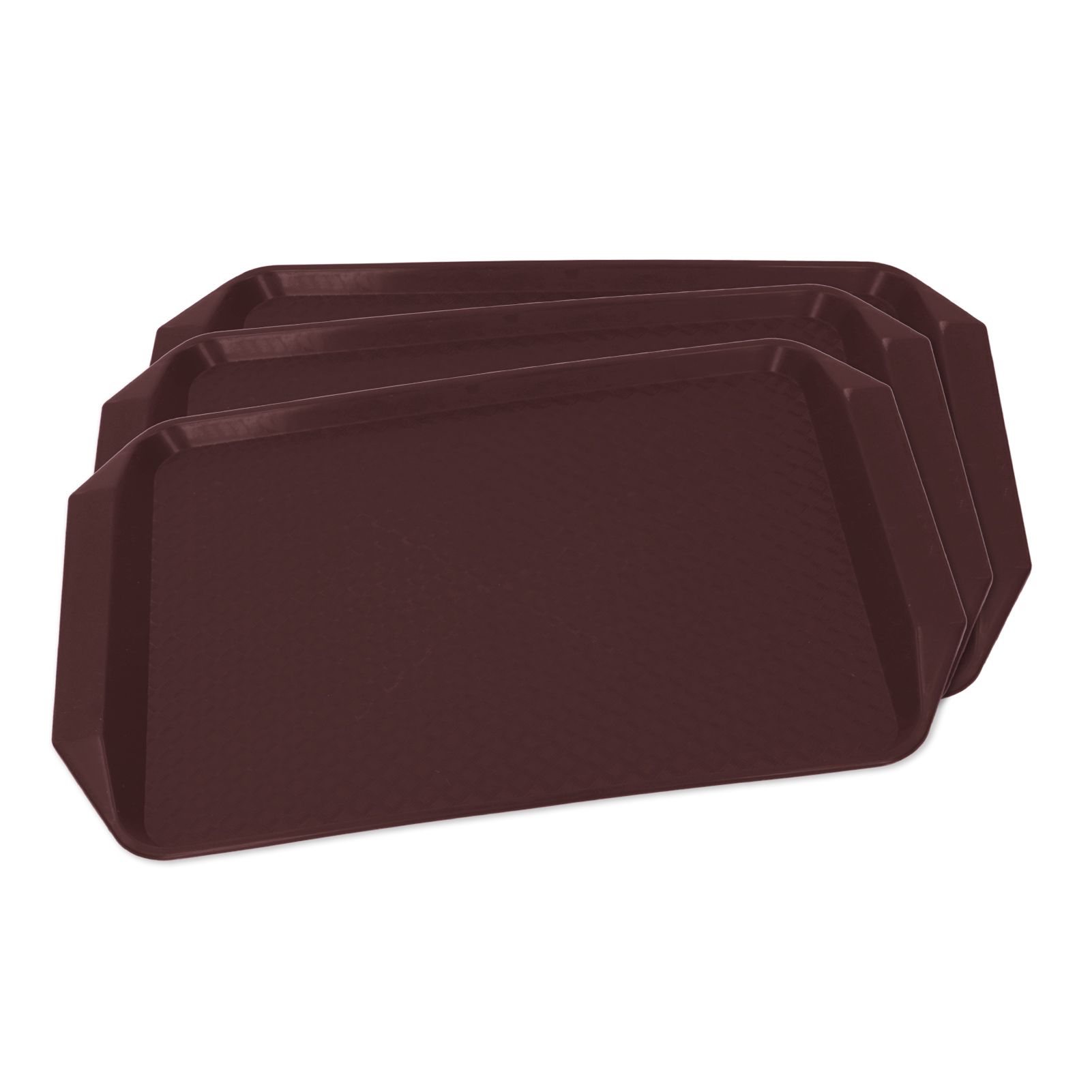3PCS Colorful Food Tray Rectangle Thickened Binaural Plastic Tray Heat Resistance Stackable Cafeteria Trays for HotelCoffee - Image 5