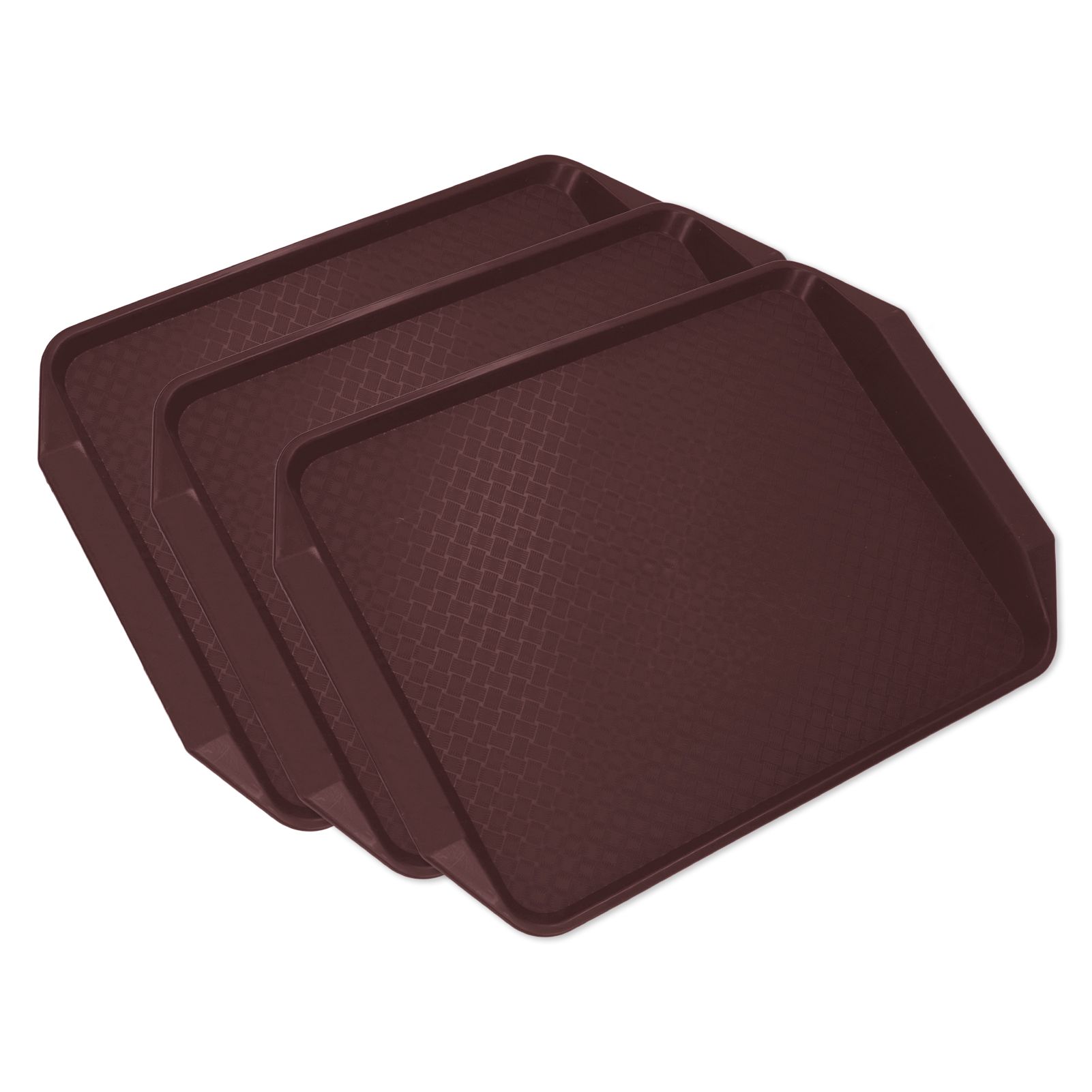 3PCS Colorful Food Tray Rectangle Thickened Binaural Plastic Tray Heat Resistance Stackable Cafeteria Trays for HotelCoffee - Image 6