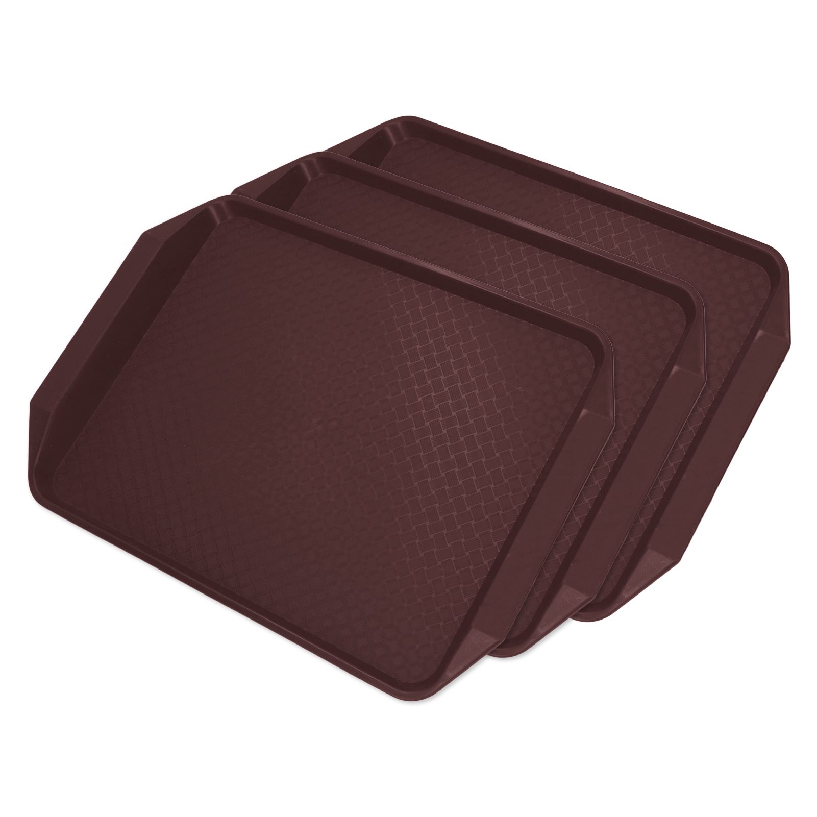 3PCS Colorful Food Tray Rectangle Thickened Binaural Plastic Tray Heat Resistance Stackable Cafeteria Trays for HotelCoffee - Image 7