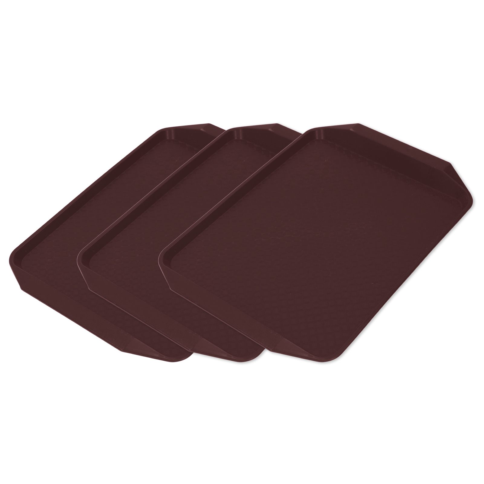 3PCS Colorful Food Tray Rectangle Thickened Binaural Plastic Tray Heat Resistance Stackable Cafeteria Trays for HotelCoffee - Image 8