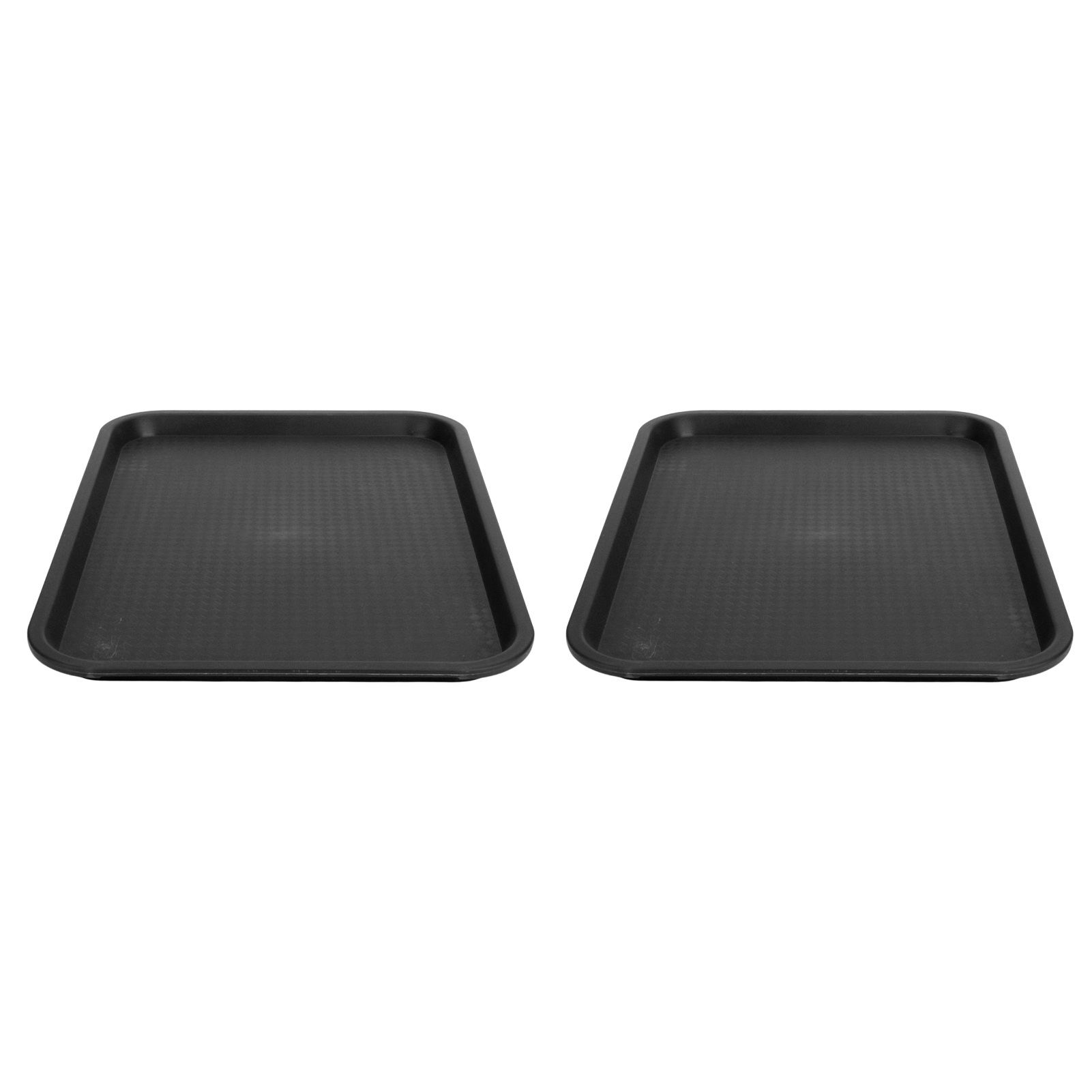 2pcs Food Tray Multifunctional Thickened Slip Resistance Chinese Fast Food Serving Tray for Dining Hall RestaurantsBlack - Image 4