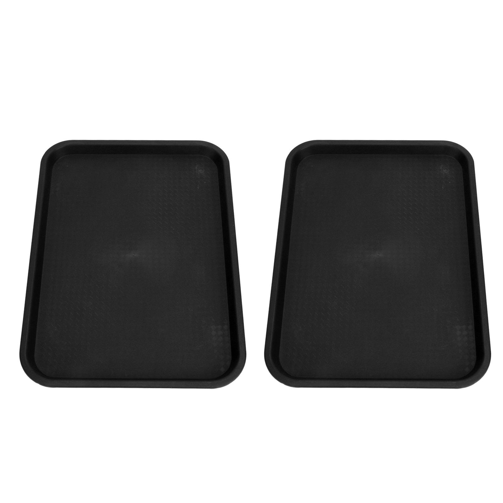 2pcs Food Tray Multifunctional Thickened Slip Resistance Chinese Fast Food Serving Tray for Dining Hall RestaurantsBlack - Image 6