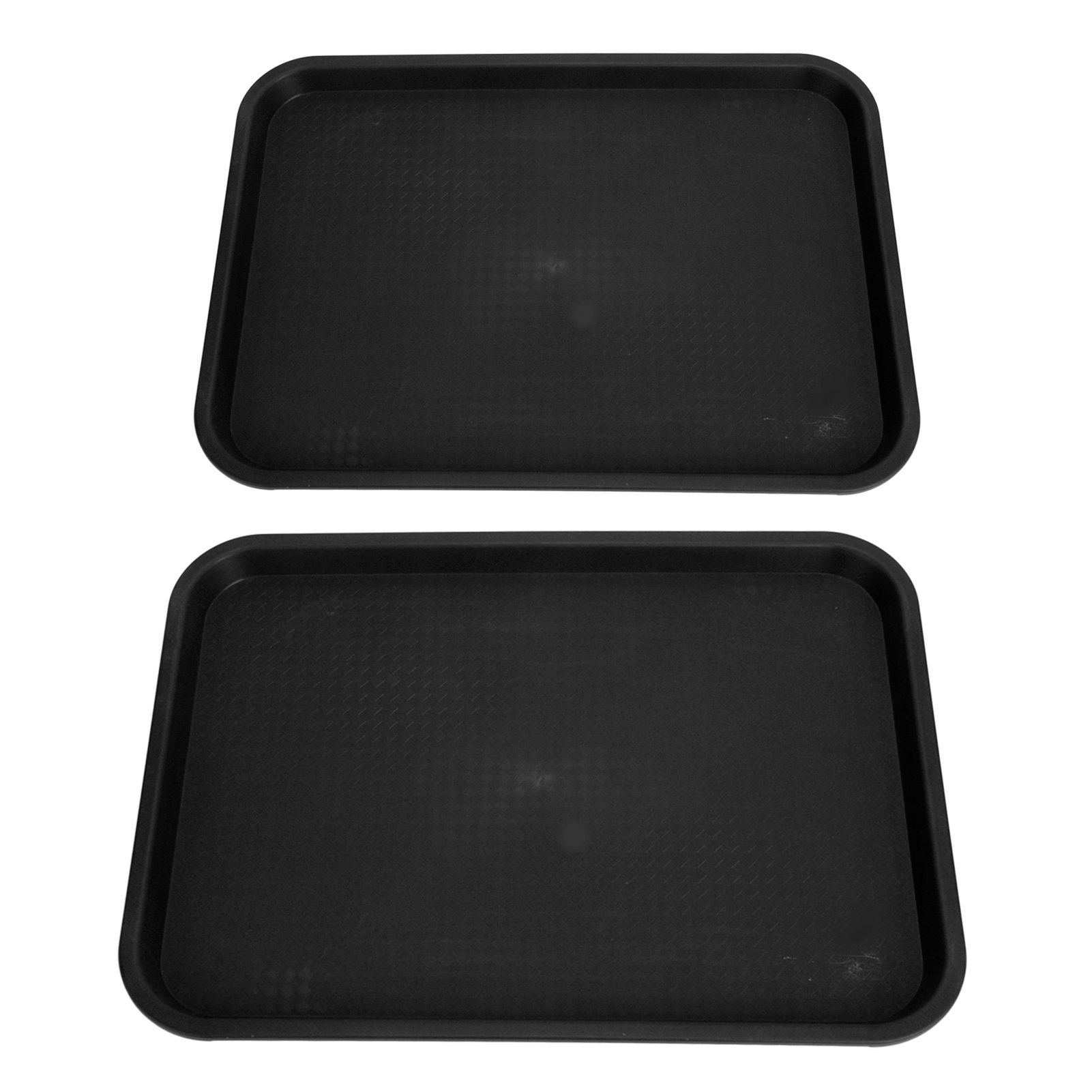 2pcs Food Tray Multifunctional Thickened Slip Resistance Chinese Fast Food Serving Tray for Dining Hall RestaurantsBlack - Image 7