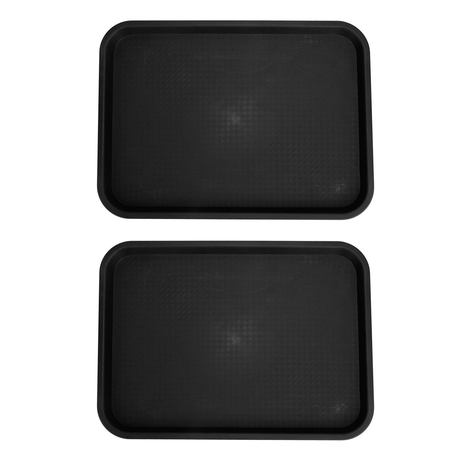 2pcs Food Tray Multifunctional Thickened Slip Resistance Chinese Fast Food Serving Tray for Dining Hall RestaurantsBlack - Image 8