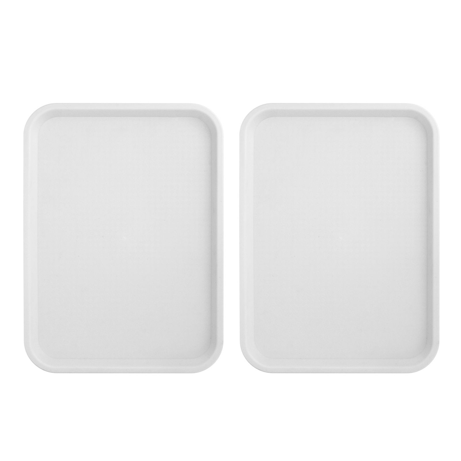 2pcs Food Tray Multifunctional Thickened Slip Resistance Chinese Fast Food Serving Tray for Dining Hall RestaurantsWhite - Image 1