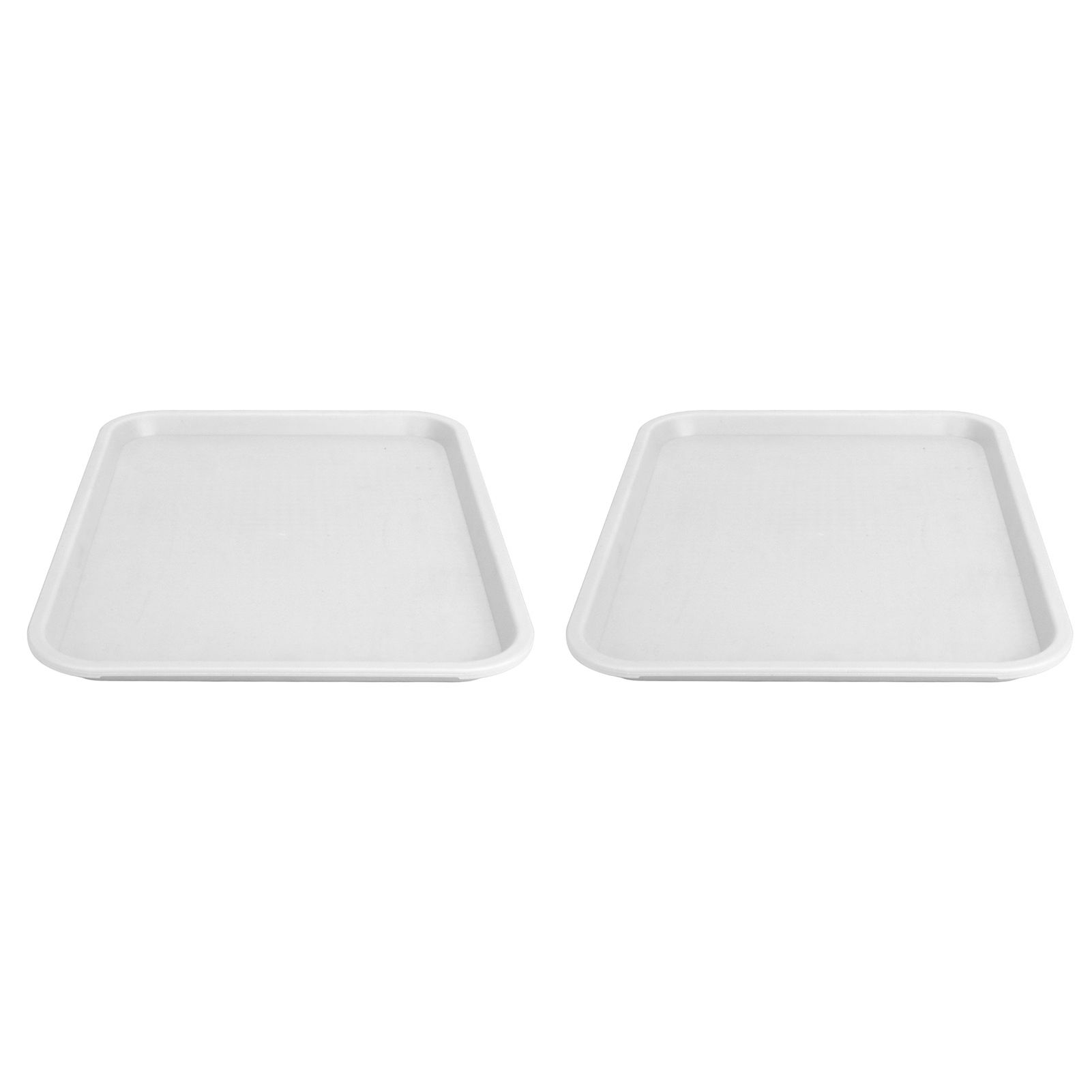 2pcs Food Tray Multifunctional Thickened Slip Resistance Chinese Fast Food Serving Tray for Dining Hall RestaurantsWhite - Image 4