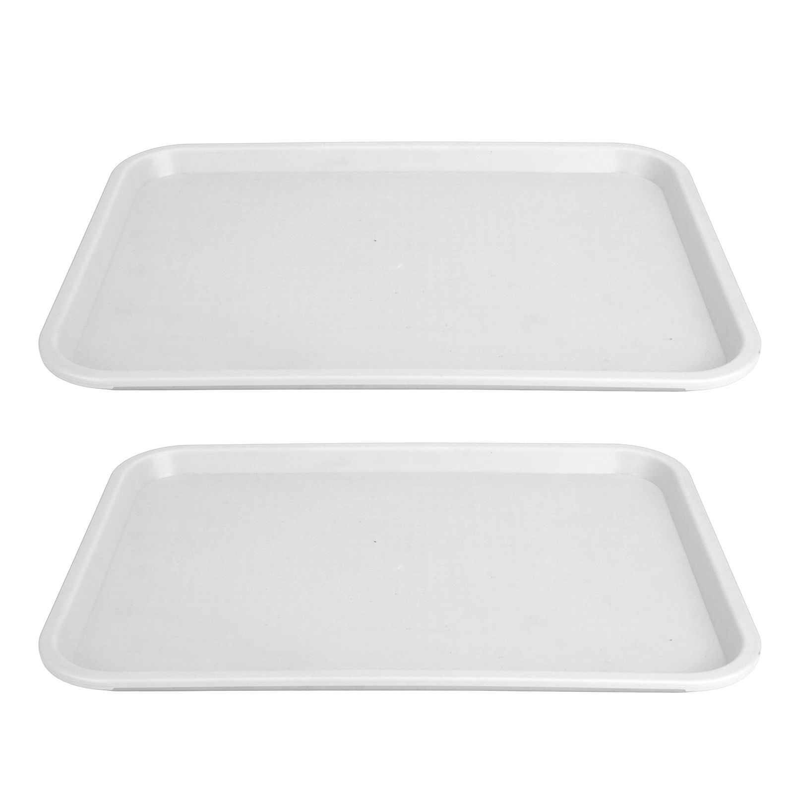 2pcs Food Tray Multifunctional Thickened Slip Resistance Chinese Fast Food Serving Tray for Dining Hall RestaurantsWhite - Image 5