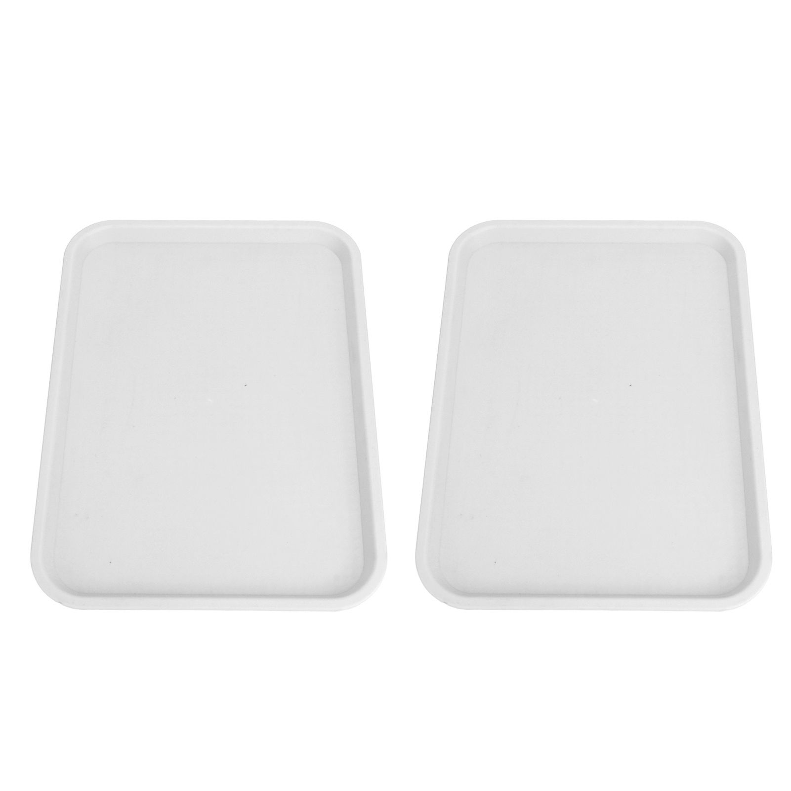 2pcs Food Tray Multifunctional Thickened Slip Resistance Chinese Fast Food Serving Tray for Dining Hall RestaurantsWhite - Image 6