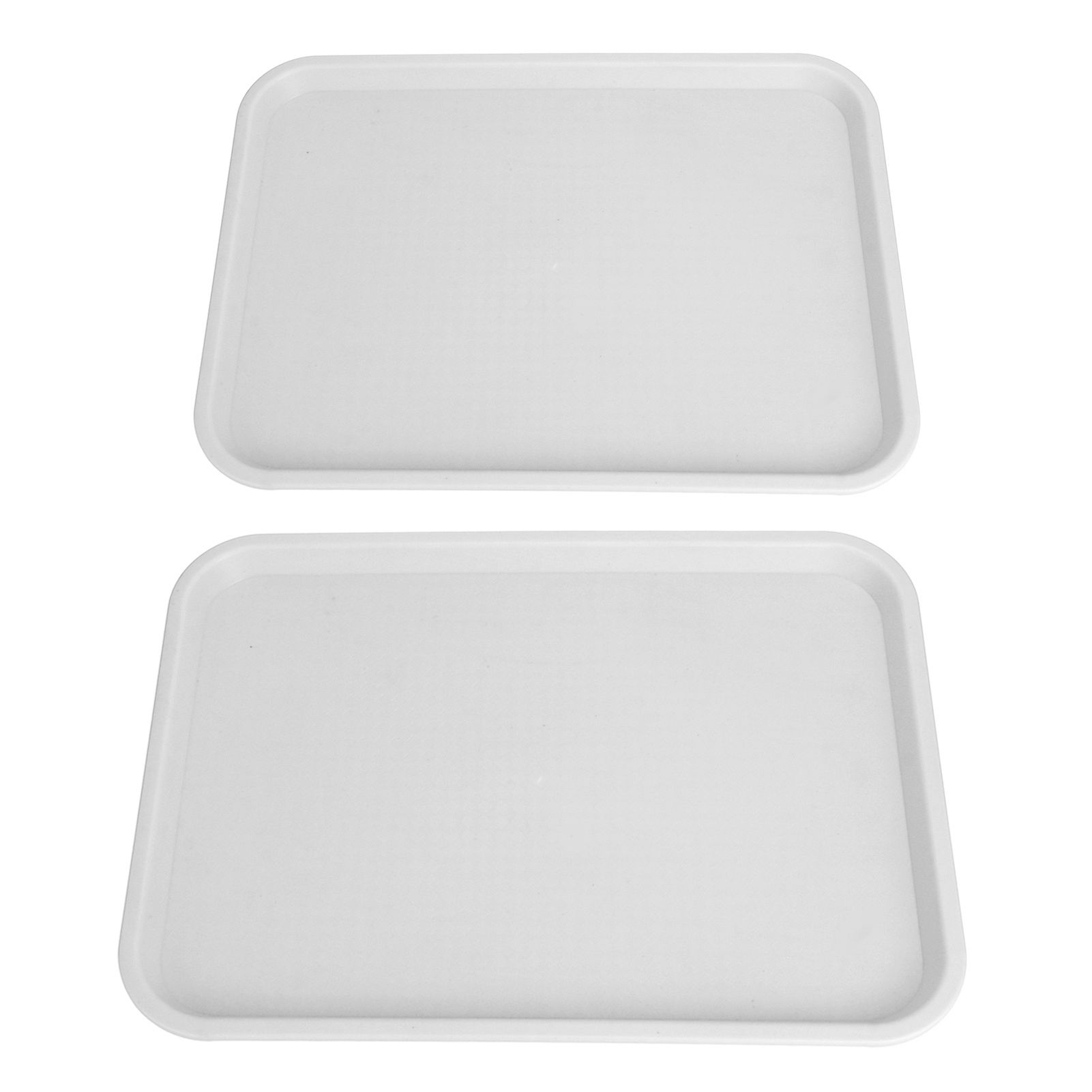 2pcs Food Tray Multifunctional Thickened Slip Resistance Chinese Fast Food Serving Tray for Dining Hall RestaurantsWhite - Image 7