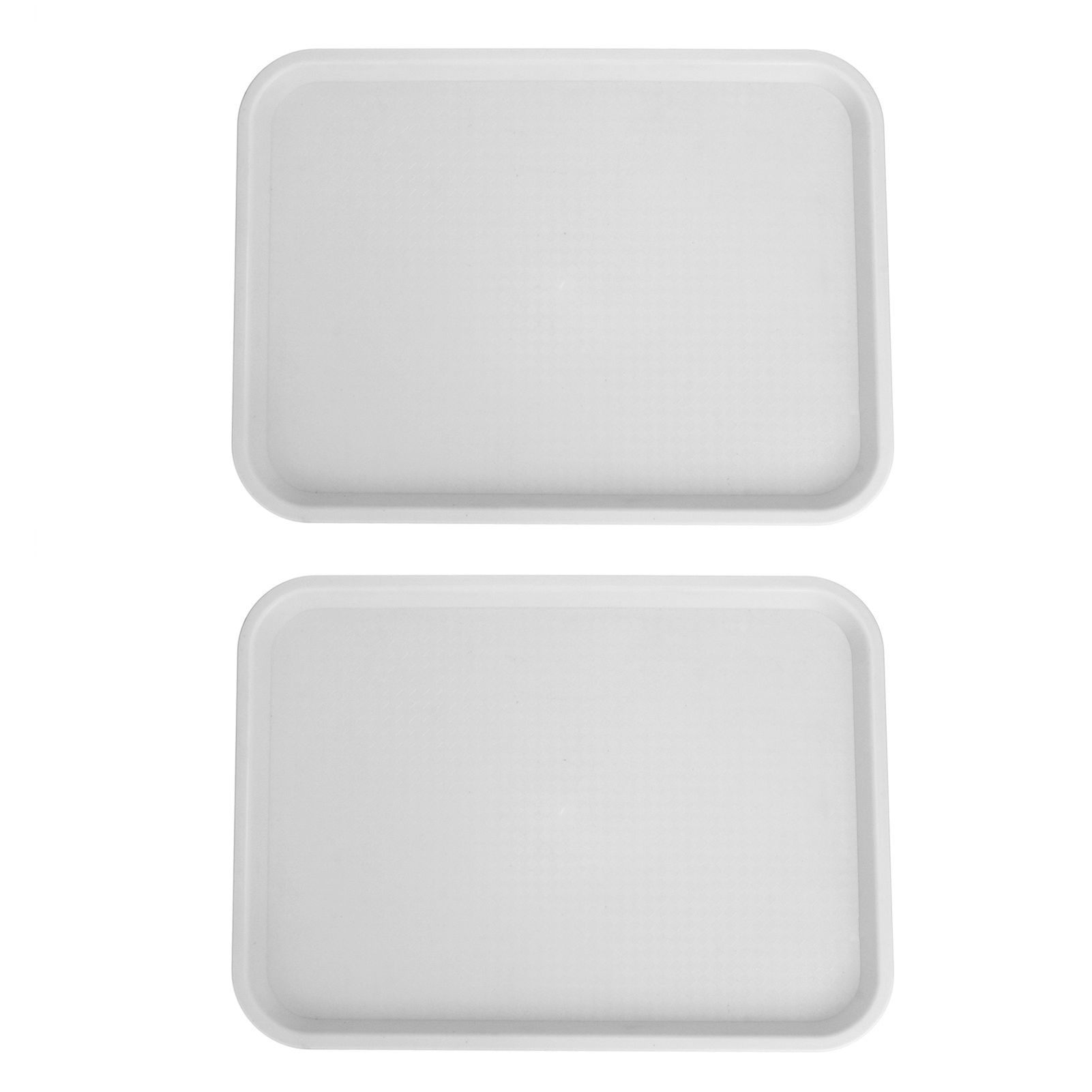 2pcs Food Tray Multifunctional Thickened Slip Resistance Chinese Fast Food Serving Tray for Dining Hall RestaurantsWhite - Image 8