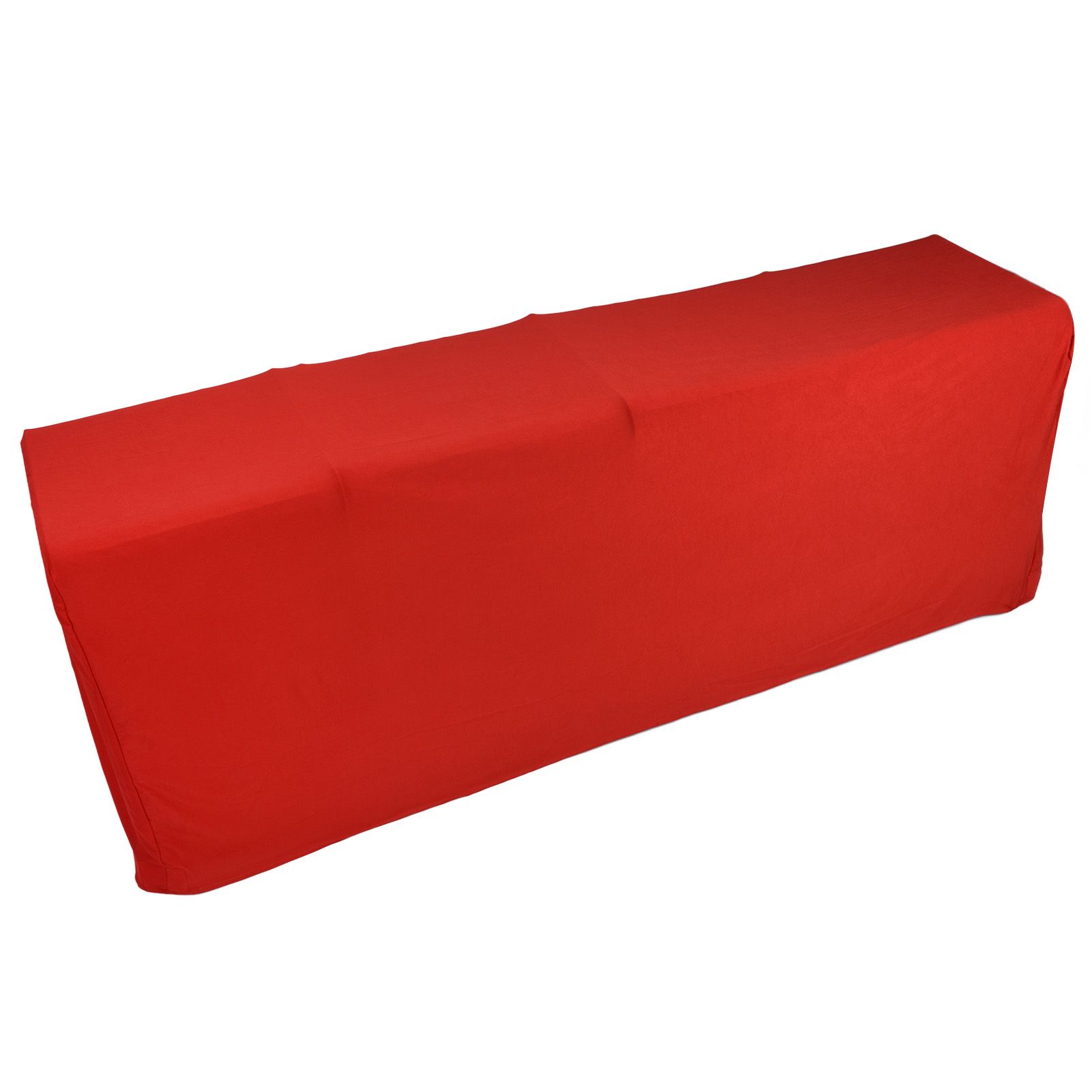 Stretch Spandex Table Cover Good Elasticity Washable Reusable Red Stretchable Tablecloth with 4 Pockets for Wedding Party4FT(122x76x76cm) - Image 2