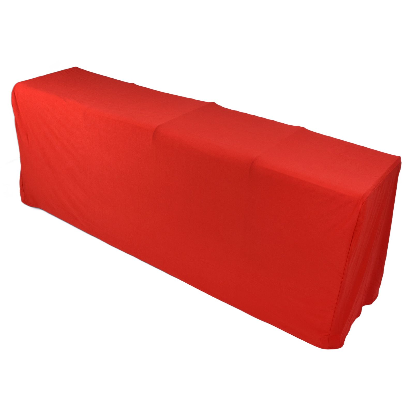 Stretch Spandex Table Cover Good Elasticity Washable Reusable Red Stretchable Tablecloth with 4 Pockets for Wedding Party8FT(244x76x76cm) - Image 7