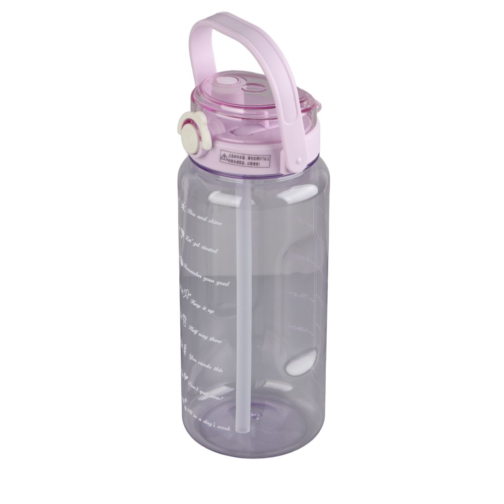Large Water Bottle 2 Drinking Methods PC PP Material Clear Scale Portable Matte Large Water Jug with Straw for FitnessPurple 1500ml - Image 2