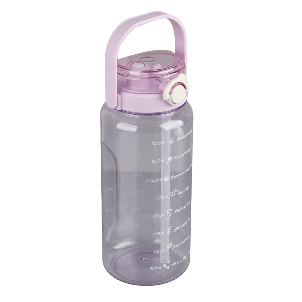 Large Water Bottle 2 Drinking Methods PC PP Material Clear Scale Portable Matte Large Water Jug with Straw for FitnessPurple 1500ml - Image 3