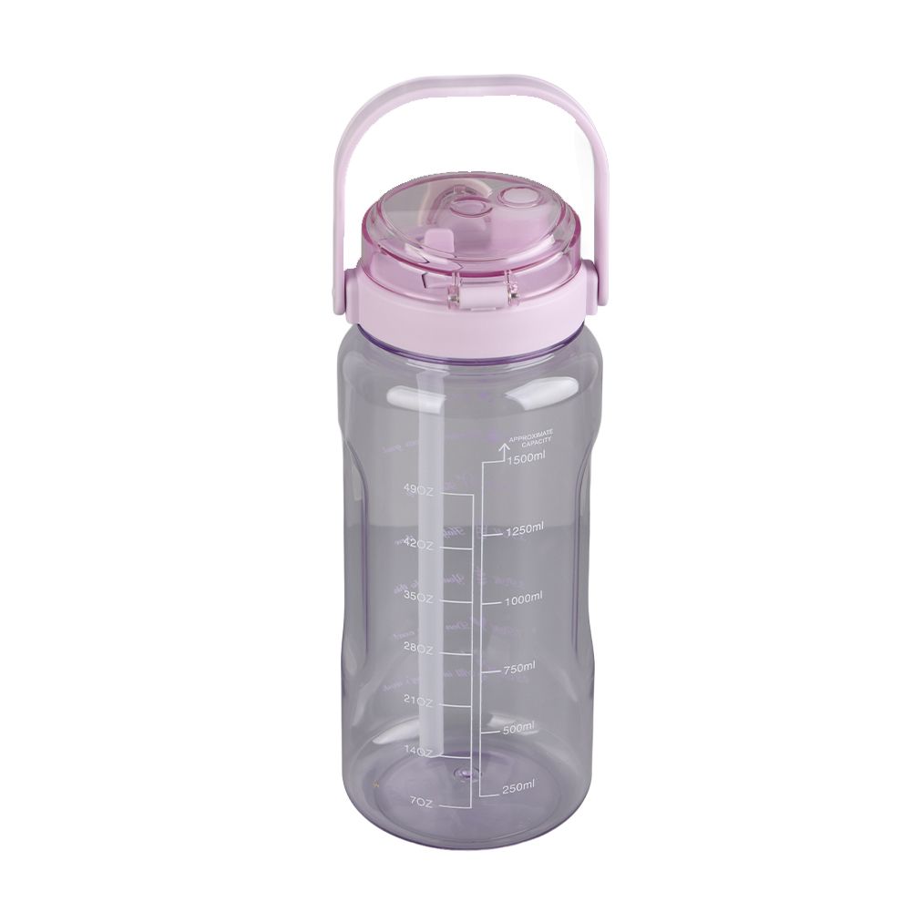 Large Water Bottle 2 Drinking Methods PC PP Material Clear Scale Portable Matte Large Water Jug with Straw for FitnessPurple 1500ml - Image 4