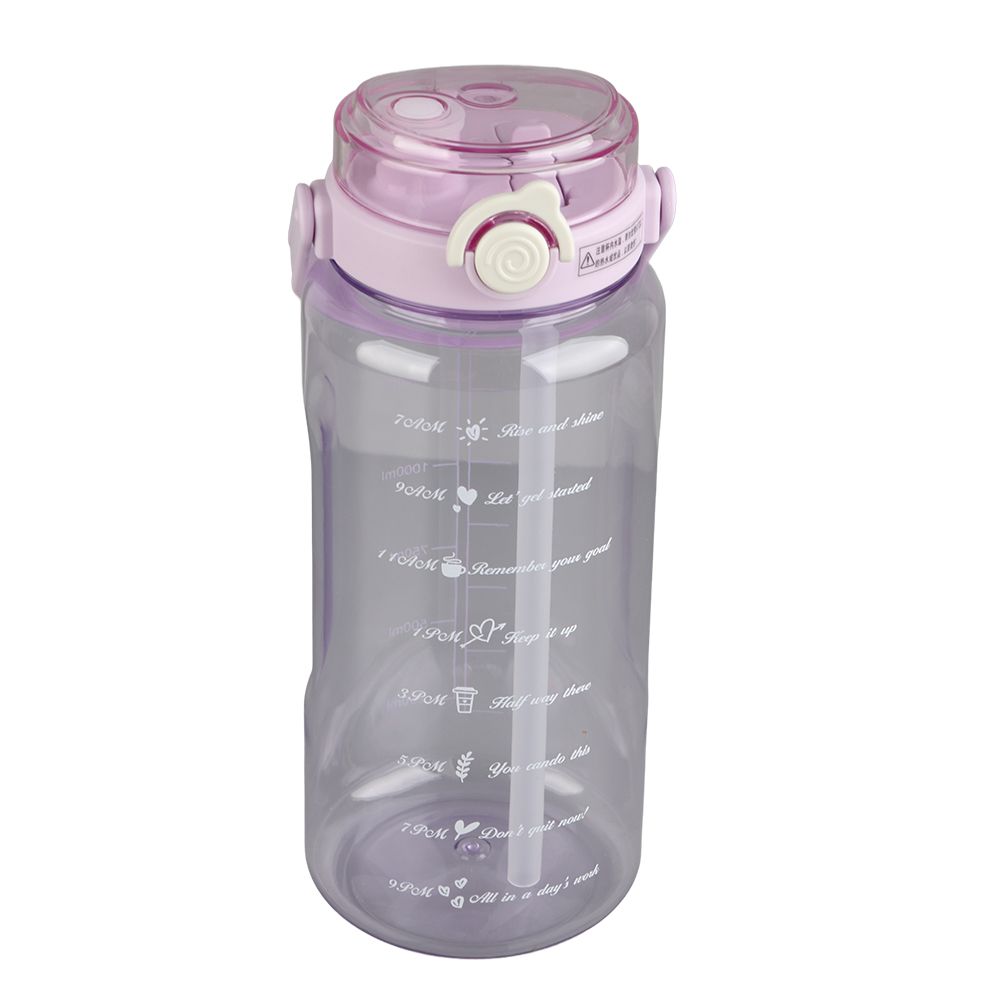 Large Water Bottle 2 Drinking Methods PC PP Material Clear Scale Portable Matte Large Water Jug with Straw for FitnessPurple 1500ml - Image 6