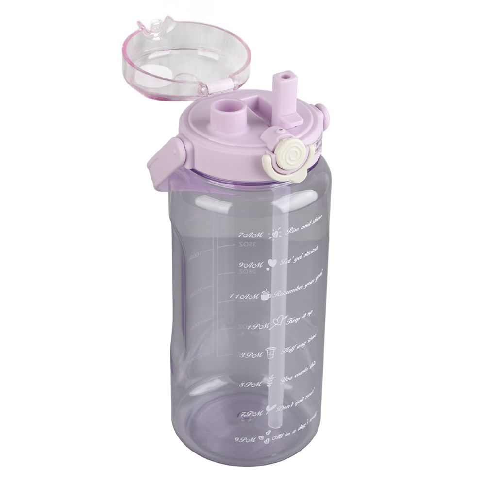Large Water Bottle 2 Drinking Methods PC PP Material Clear Scale Portable Matte Large Water Jug with Straw for FitnessPurple 1500ml - Image 7
