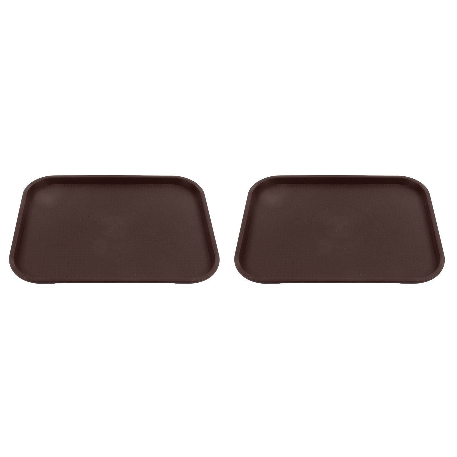 2Pcs Fast Food Tray Stackable Rectangular Light Weight Anti Slip PP Food Service Tray for Restaurants CafesBrown - Image 1