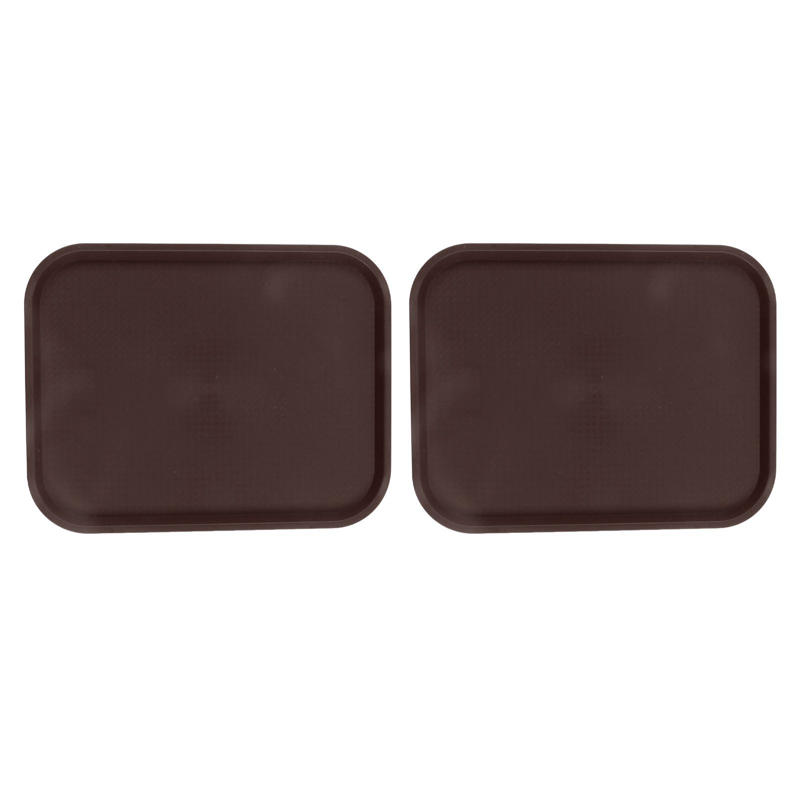 2Pcs Fast Food Tray Stackable Rectangular Light Weight Anti Slip PP Food Service Tray for Restaurants CafesBrown - Image 3