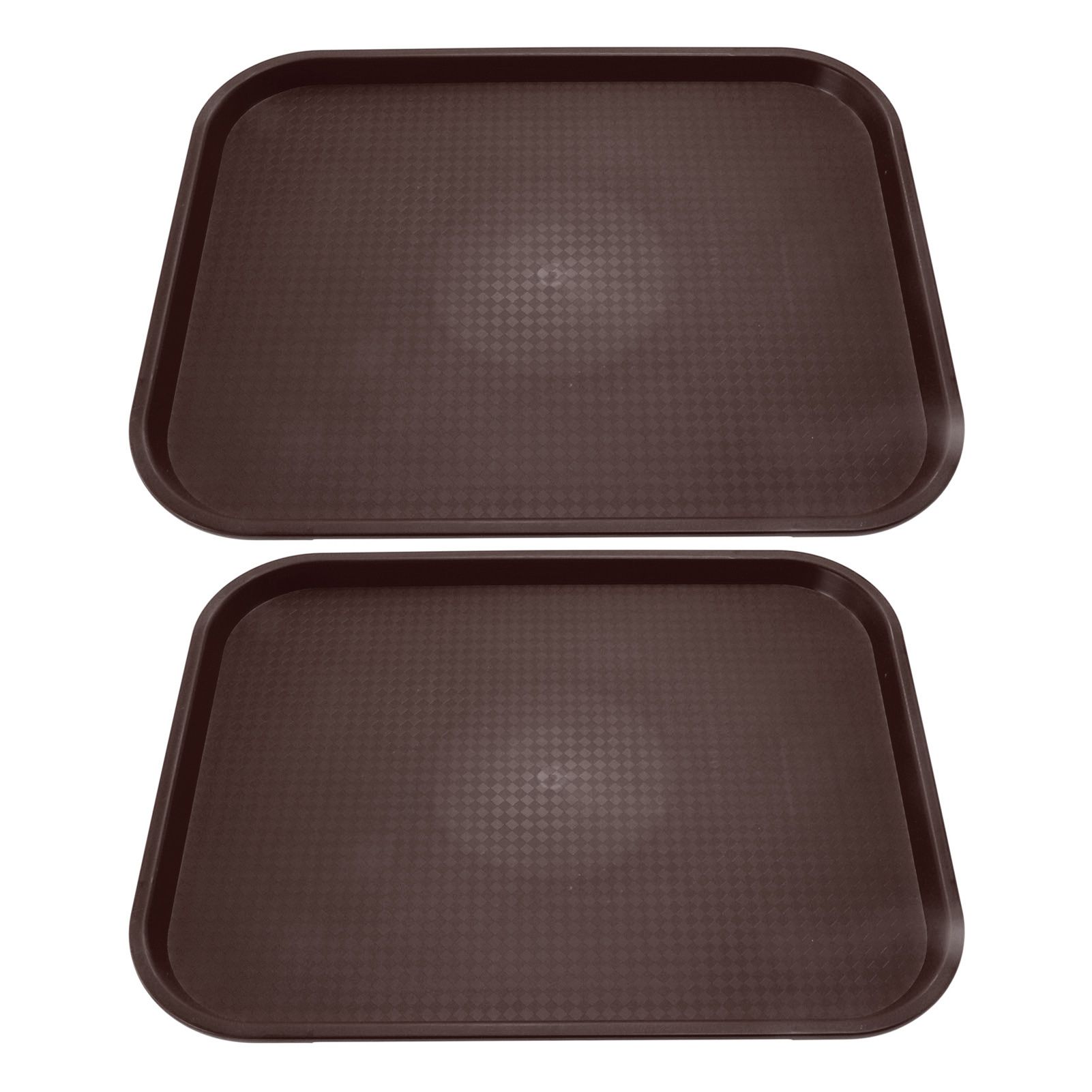 2Pcs Fast Food Tray Stackable Rectangular Light Weight Anti Slip PP Food Service Tray for Restaurants CafesBrown - Image 4