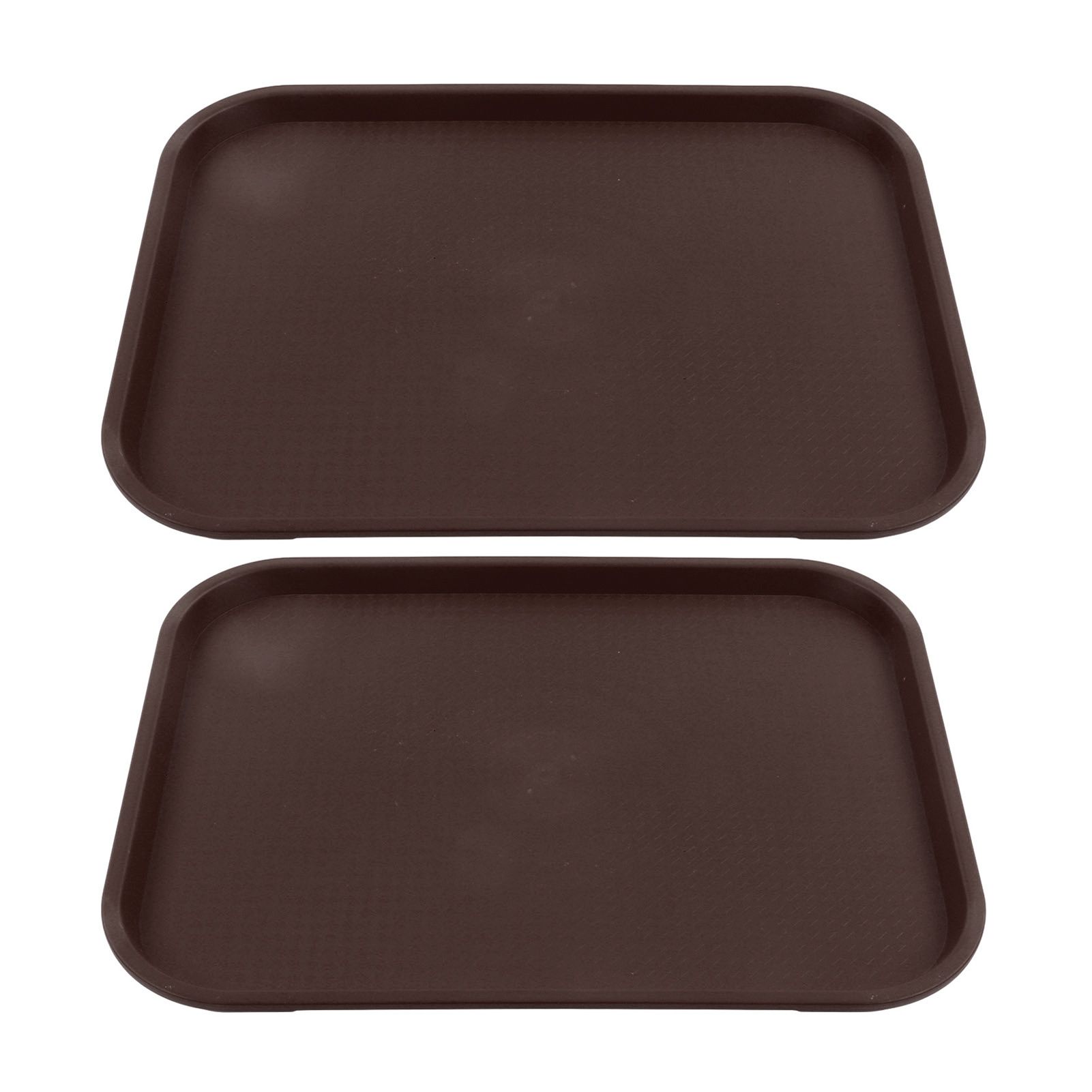 2Pcs Fast Food Tray Stackable Rectangular Light Weight Anti Slip PP Food Service Tray for Restaurants CafesBrown - Image 7