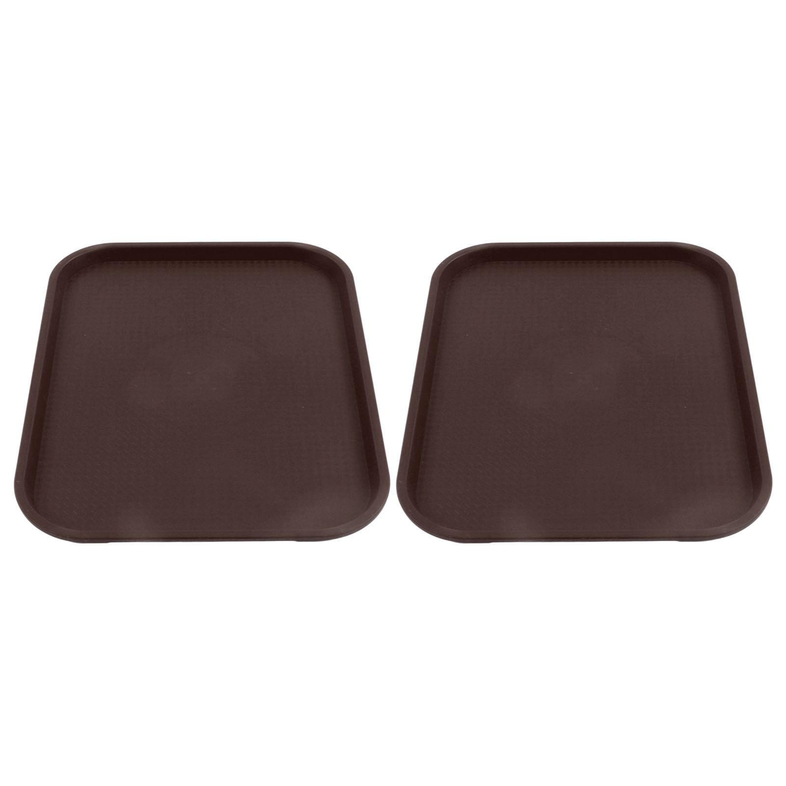 2Pcs Fast Food Tray Stackable Rectangular Light Weight Anti Slip PP Food Service Tray for Restaurants CafesBrown - Image 8