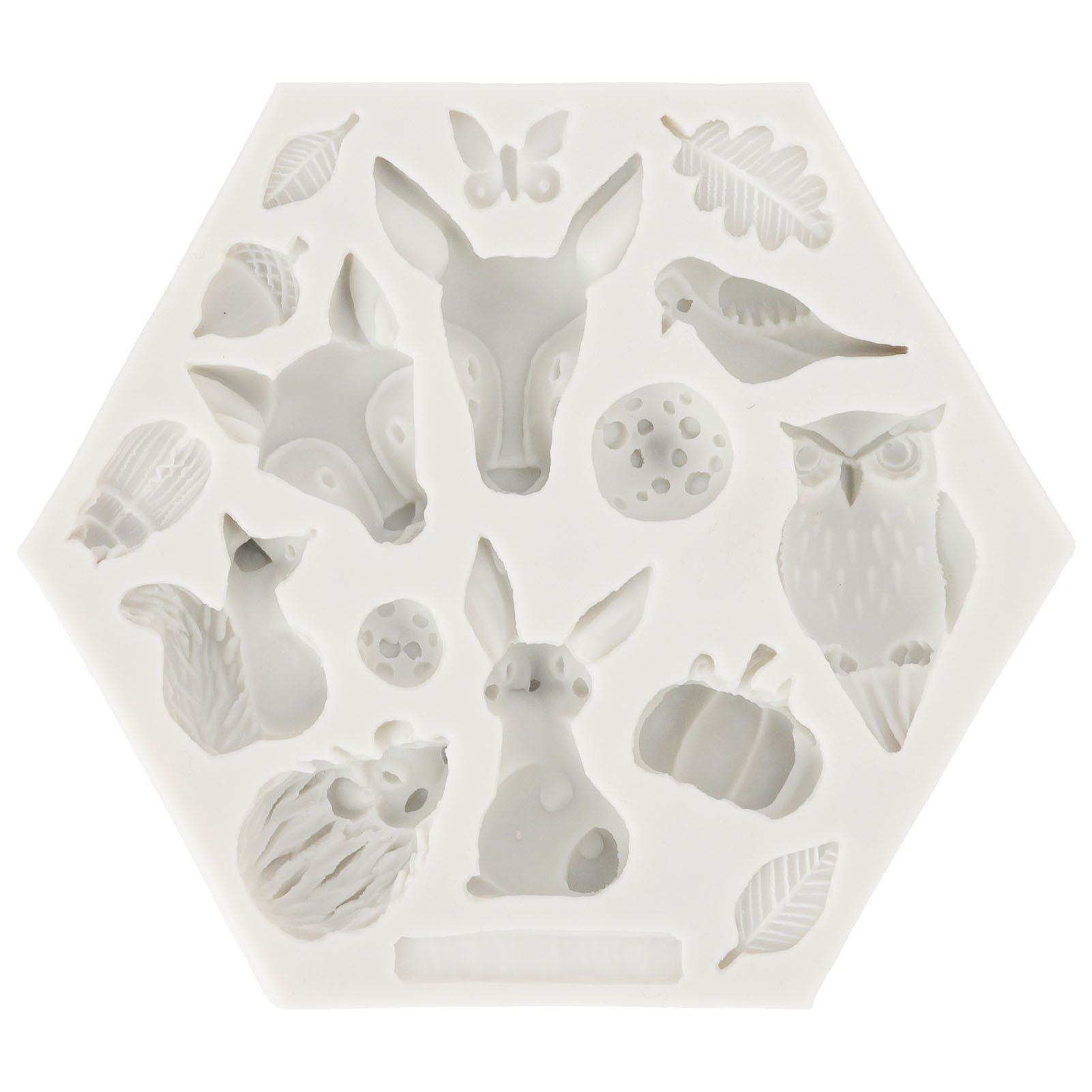Silicone Mold Cute Animal Shape Easy Demoulding Flexible Soft Baking Mold for DIY Cake Fondant Chocolate 952 Grey - Image 1