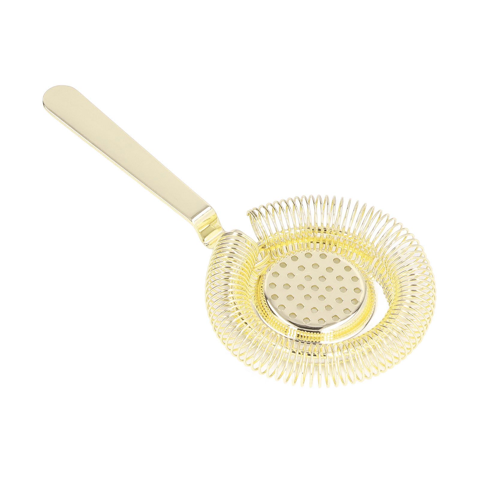 Bar Strainer Fine Filtering Professional Stainless Steel Cocktail Strainer for Bartending Restaurant Party Golden - Image 1
