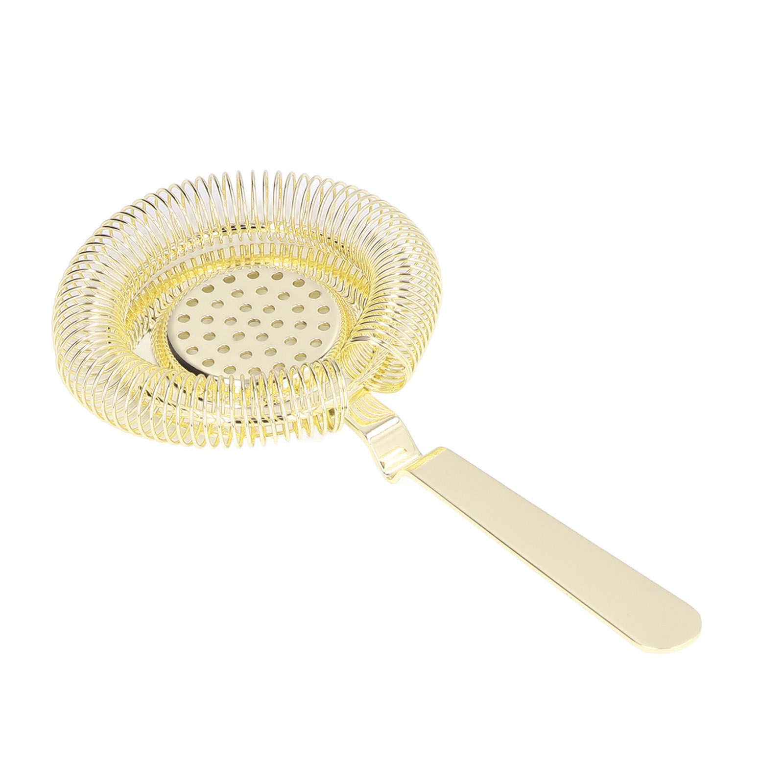 Bar Strainer Fine Filtering Professional Stainless Steel Cocktail Strainer for Bartending Restaurant Party Golden - Image 2