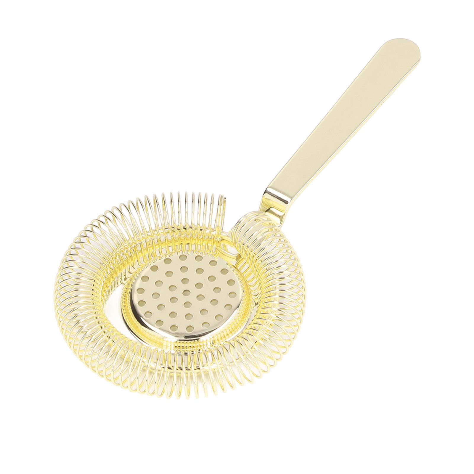 Bar Strainer Fine Filtering Professional Stainless Steel Cocktail Strainer for Bartending Restaurant Party Golden - Image 3