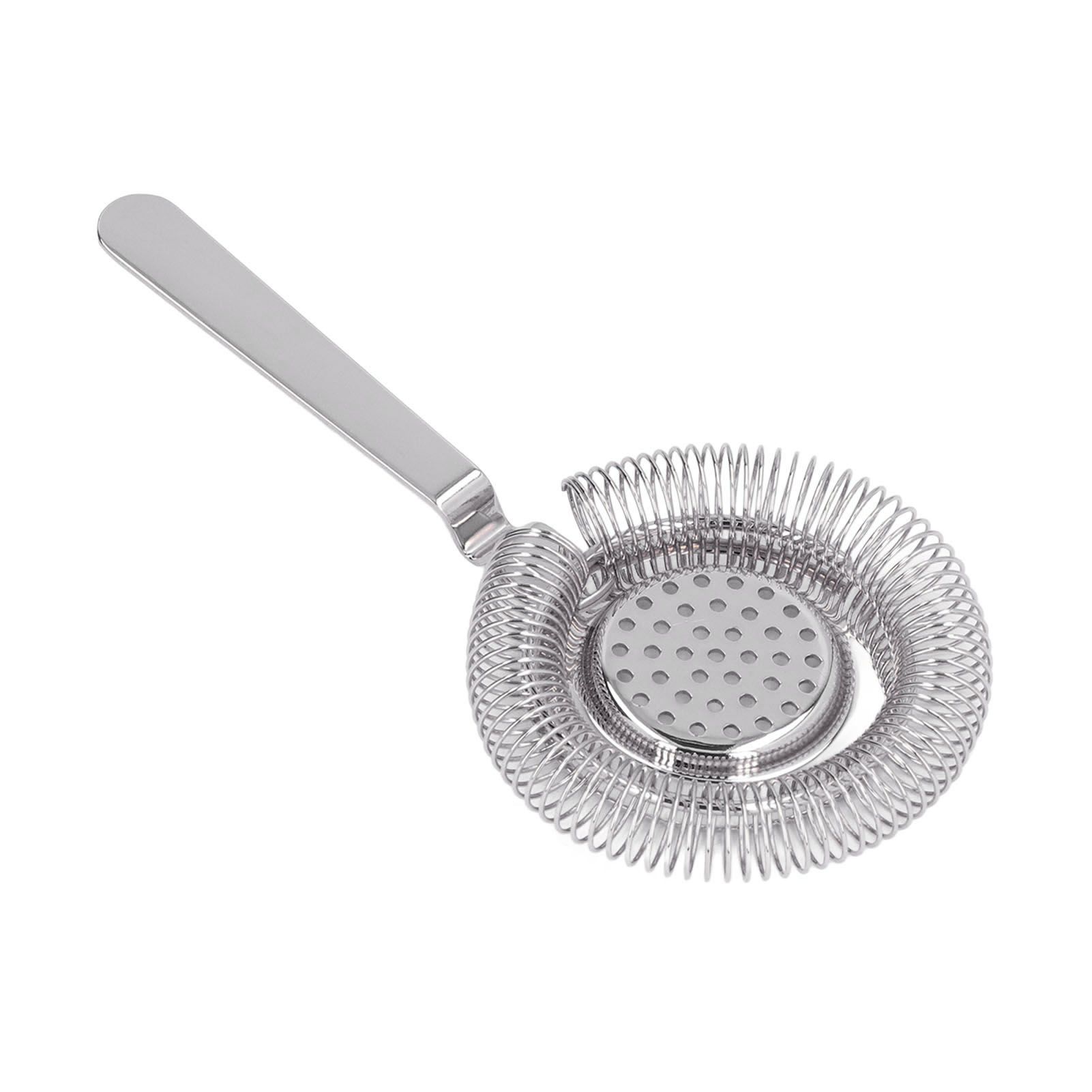 Bar Strainer Fine Filtering Professional Stainless Steel Cocktail Strainer for Bartending Restaurant Party Silver - Image 1