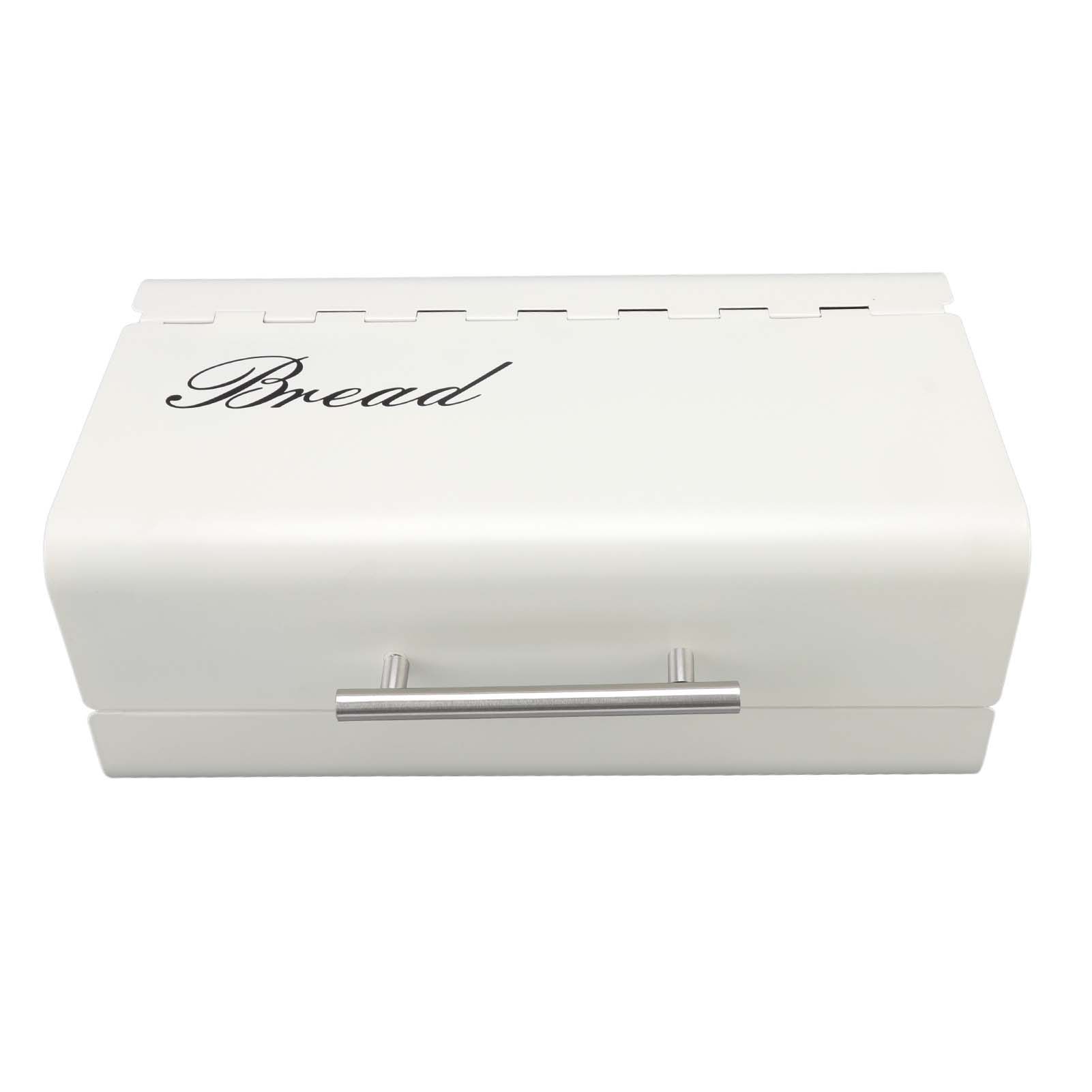 Bread Bin Large Capacity Save Countertop Space Bread Storage Container with Clamshell Door for Home Kitchen Office White - Image 3